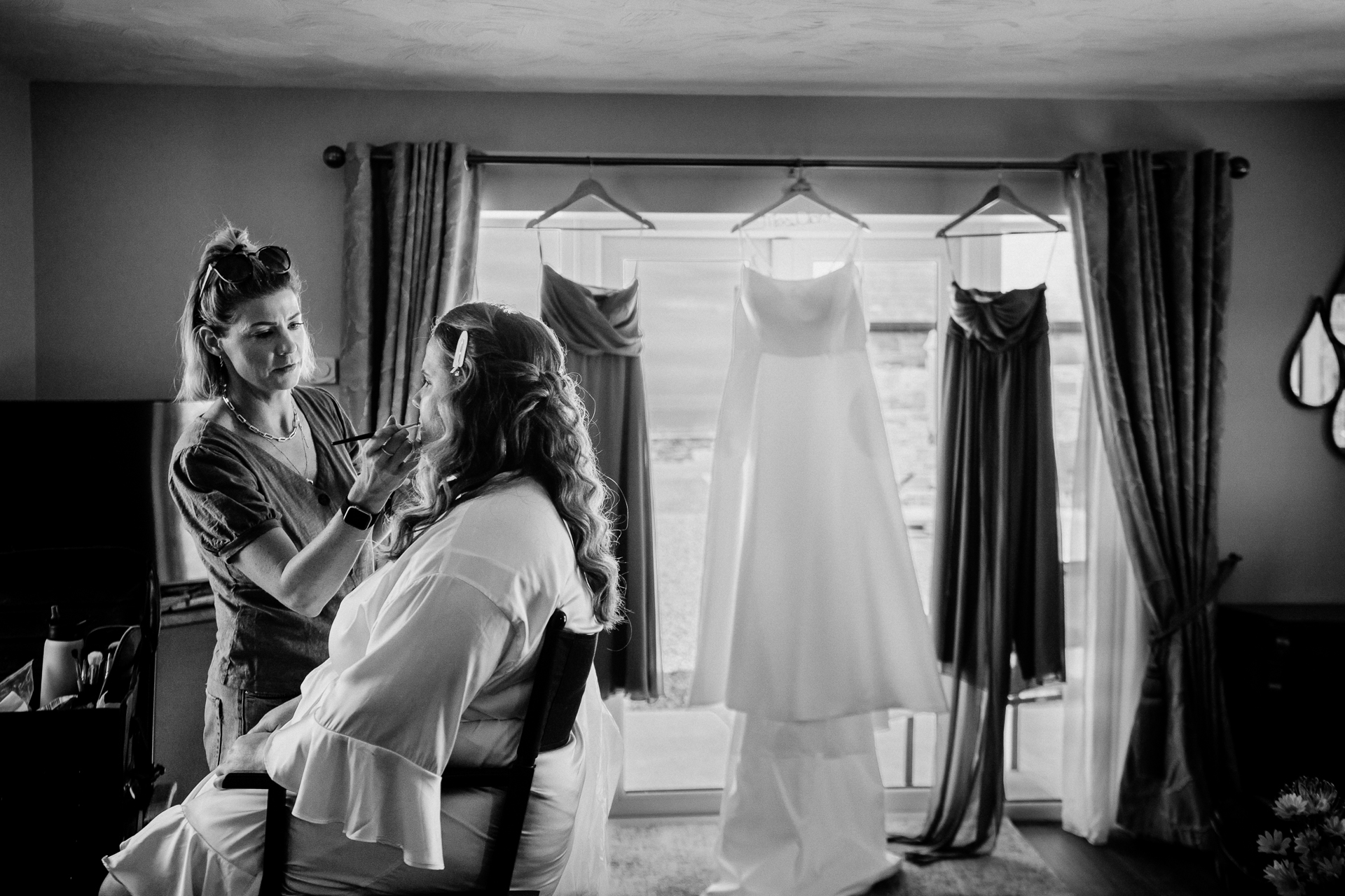 A woman getting her hair done