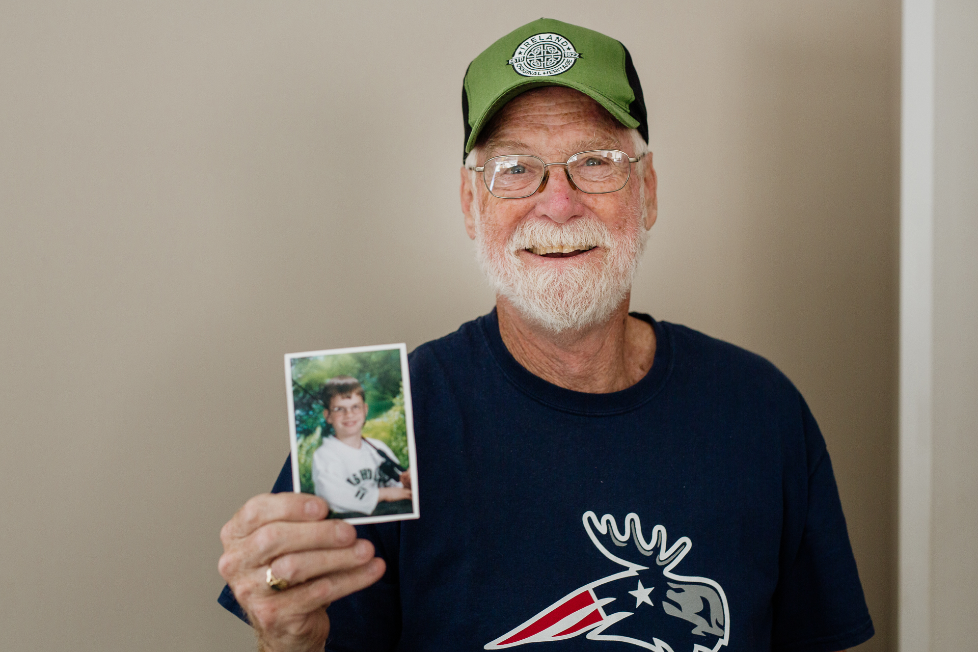 A man holding a picture