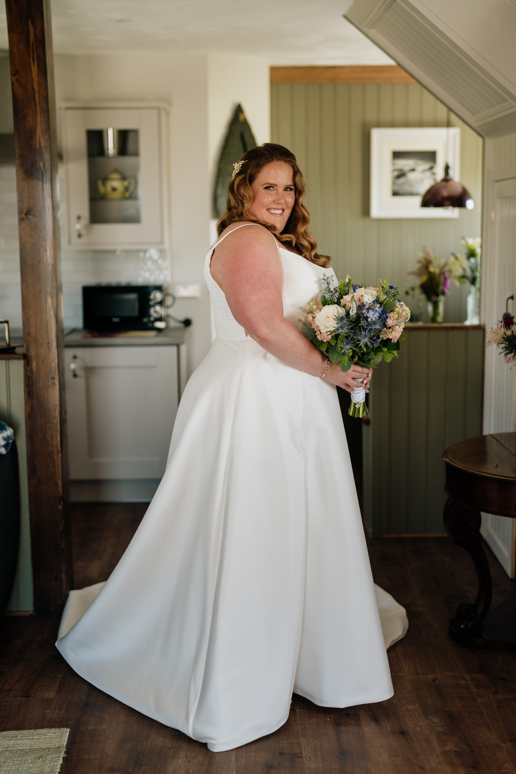 A woman in a wedding dress