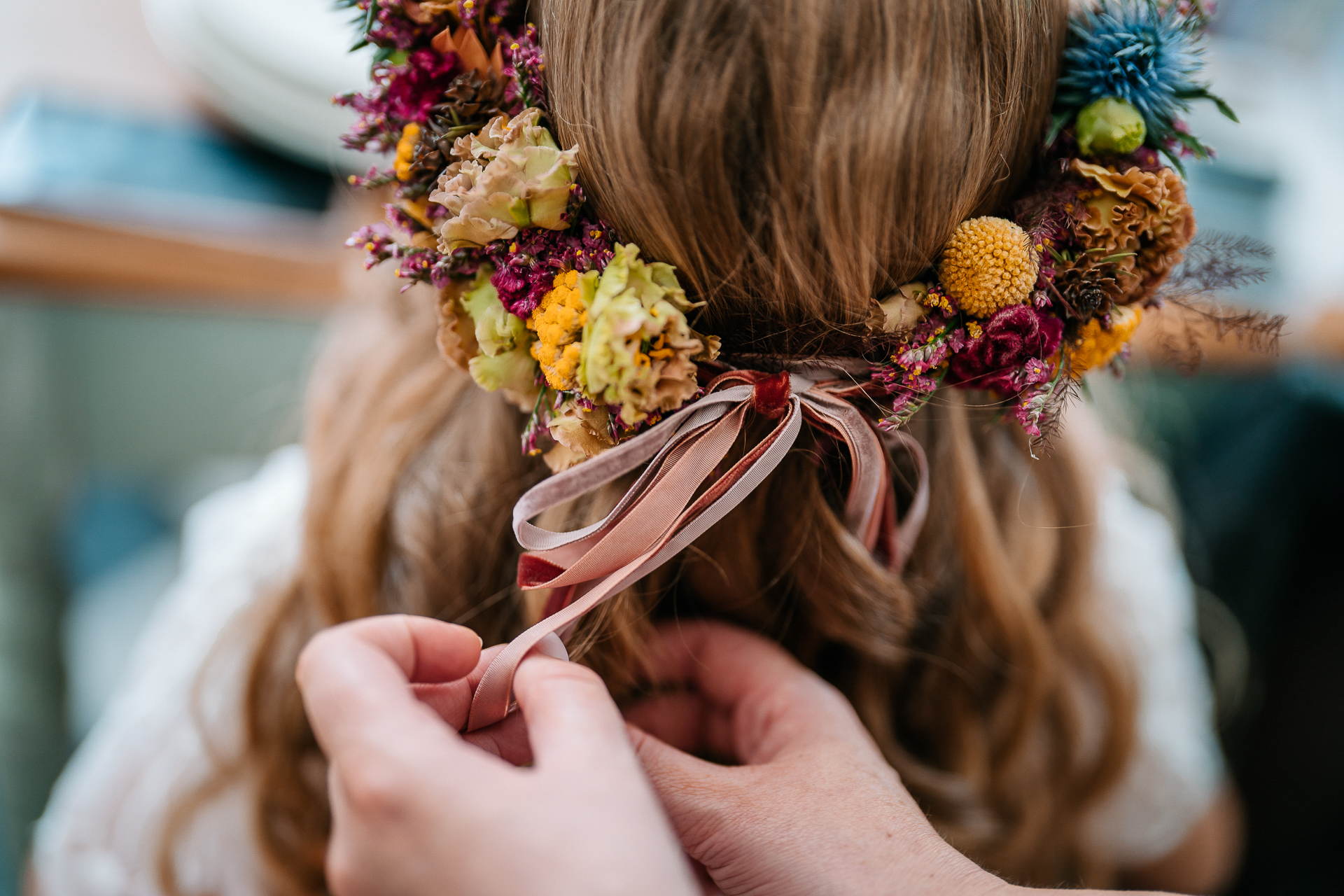 A woman with a flower crown