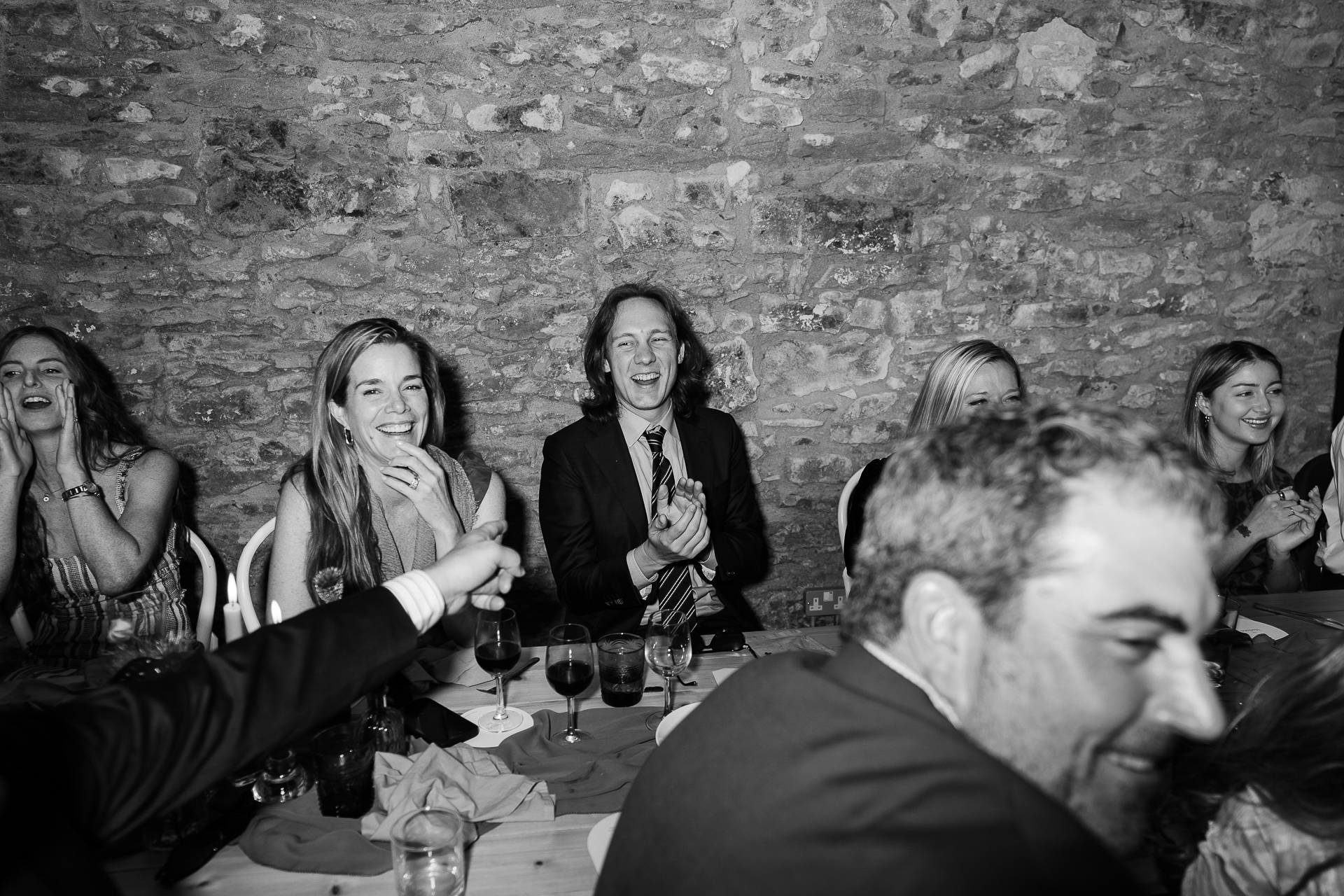 A group of people sitting at a table