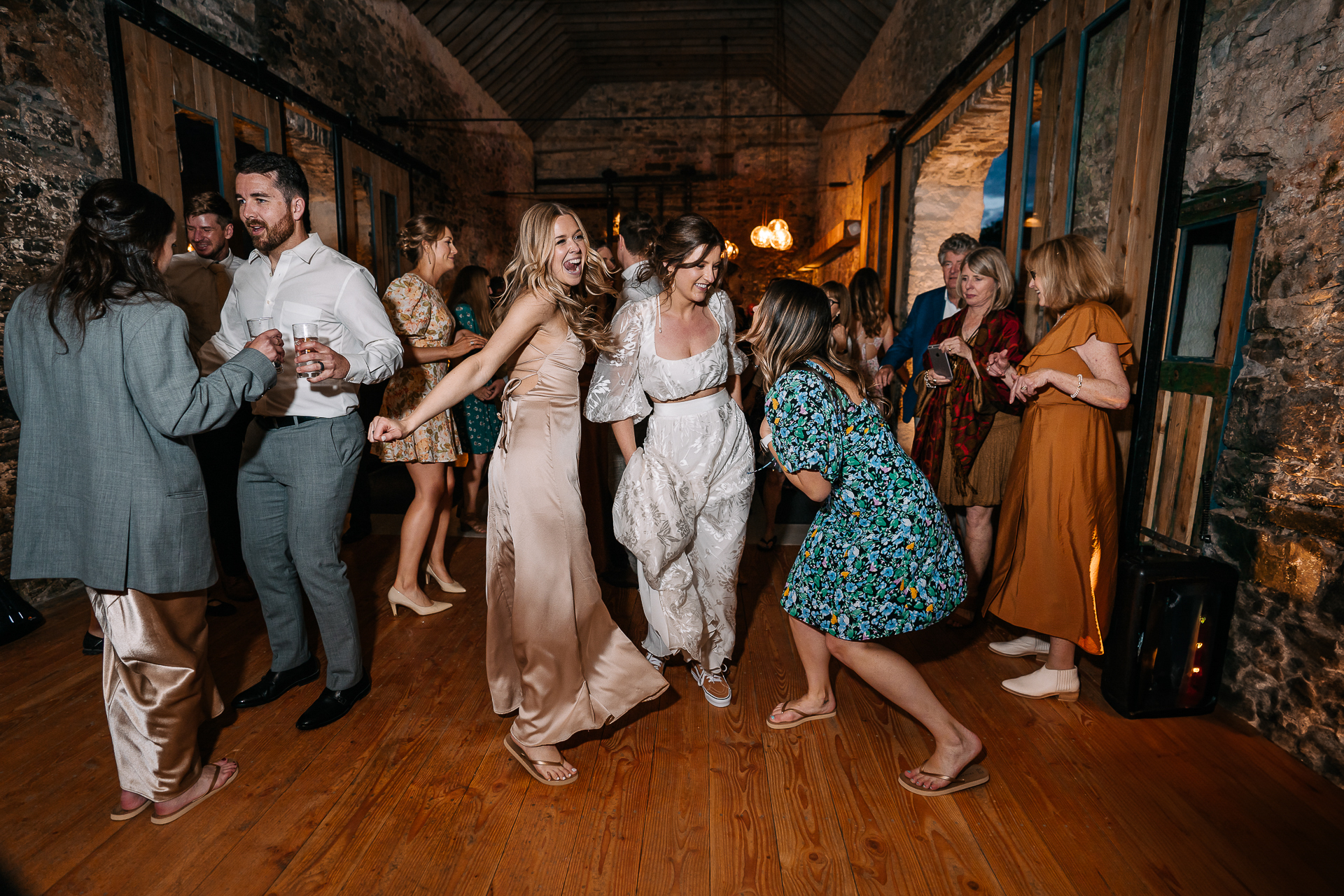 A group of people dancing