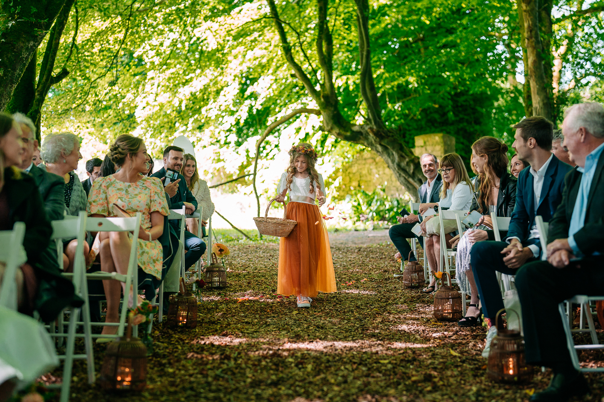 A group of people sitting in chairs