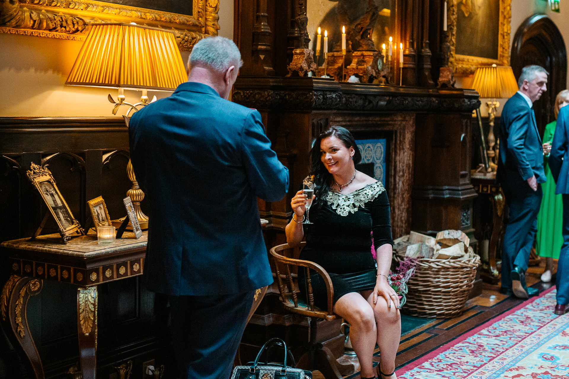 A man and woman drinking wine