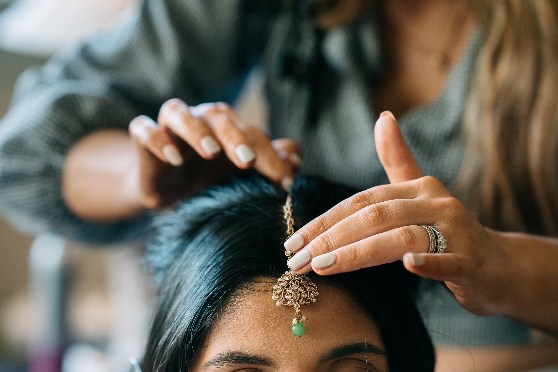 A person getting the hair done