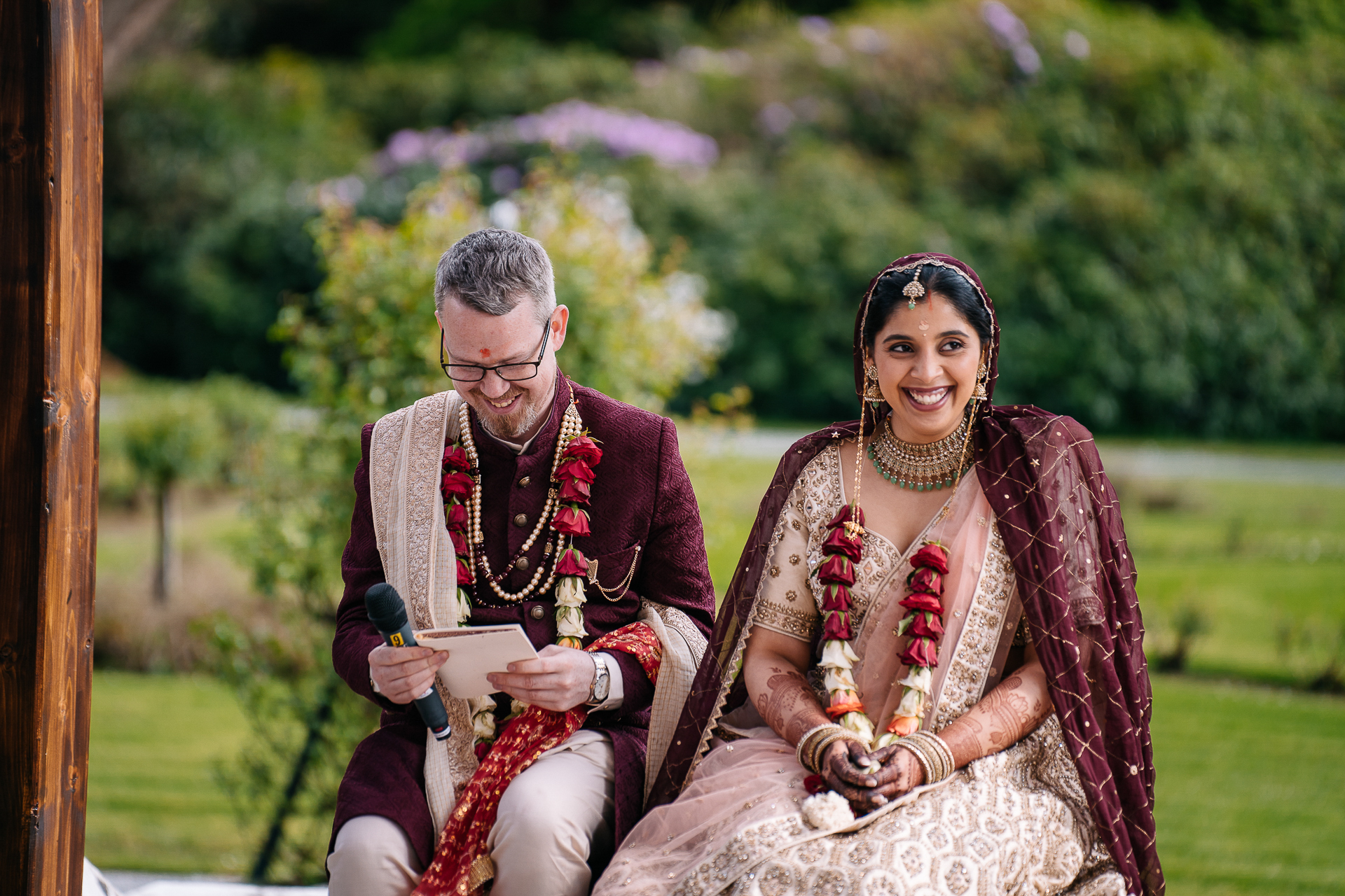 A man and woman in traditional indian attire