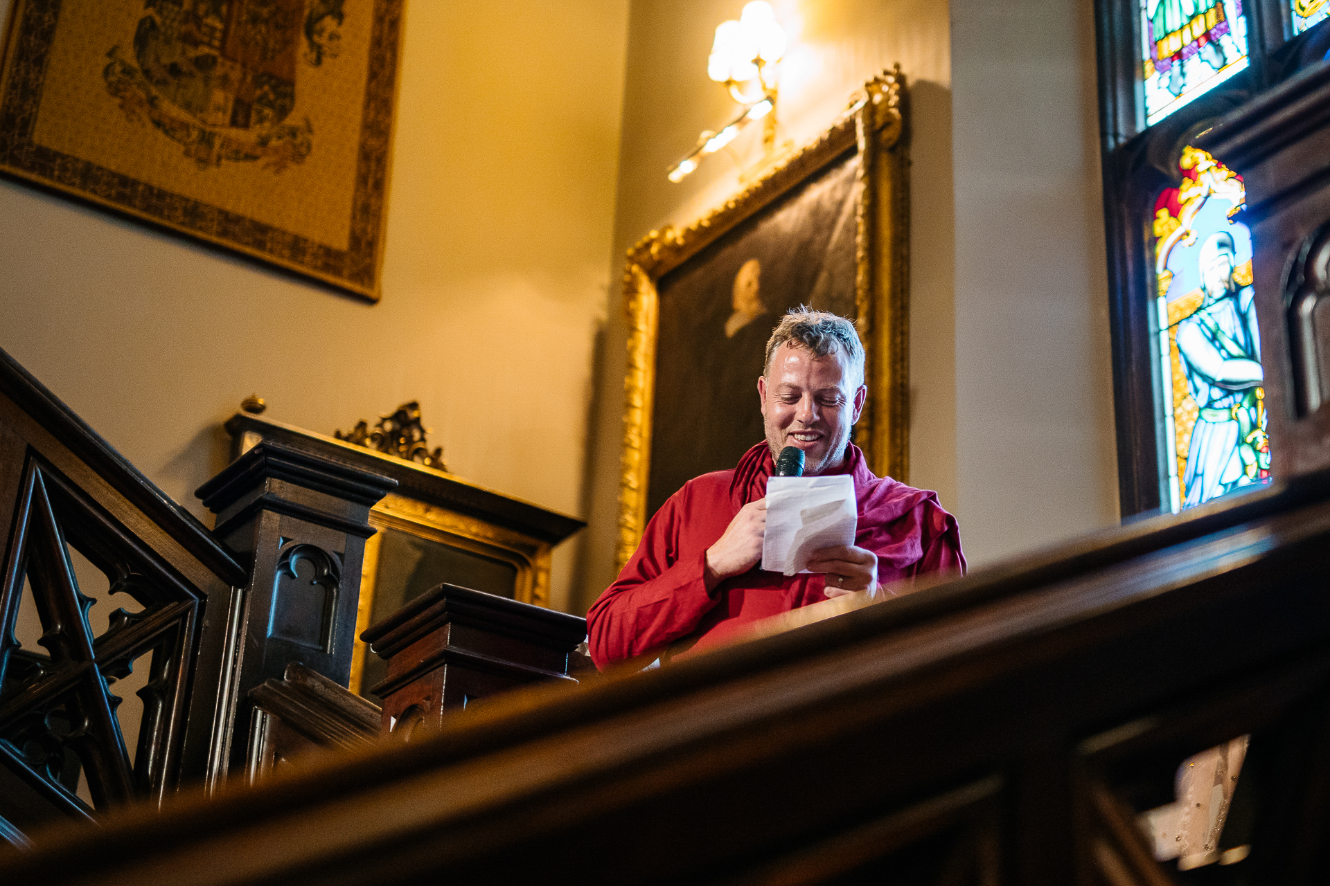 A person holding a paper