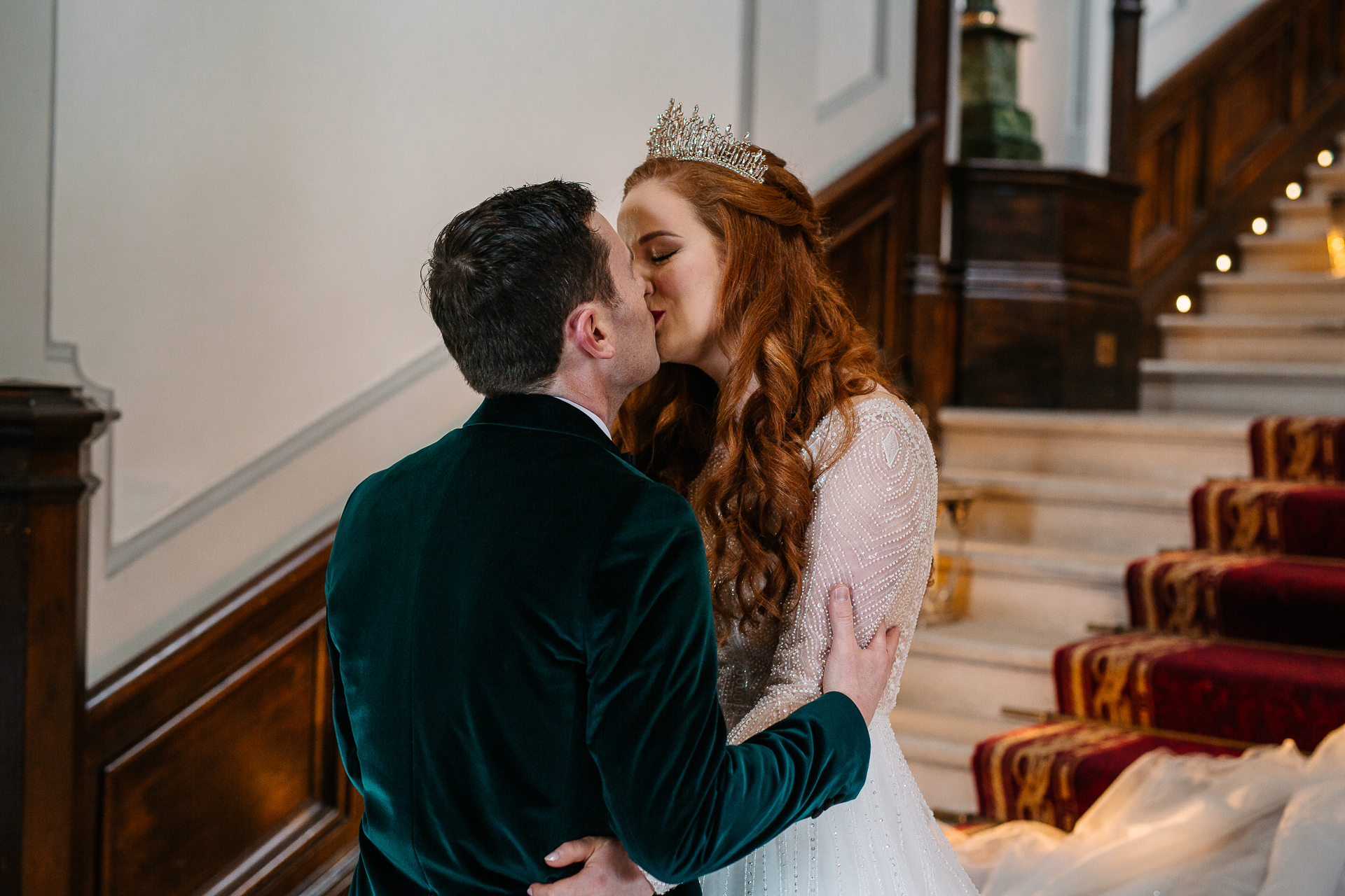 A man and woman kissing