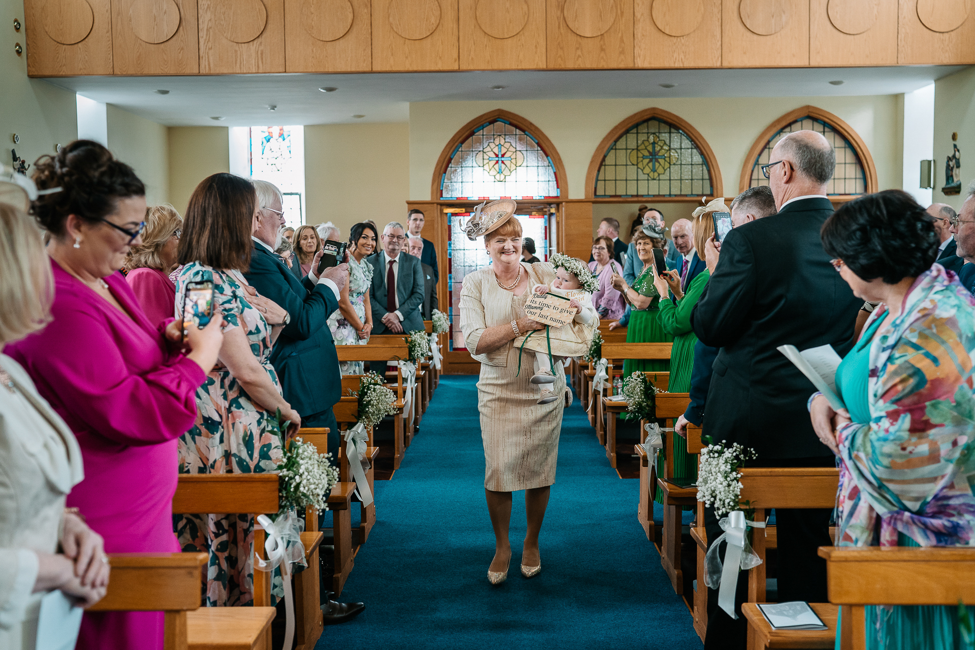 A group of people in a church