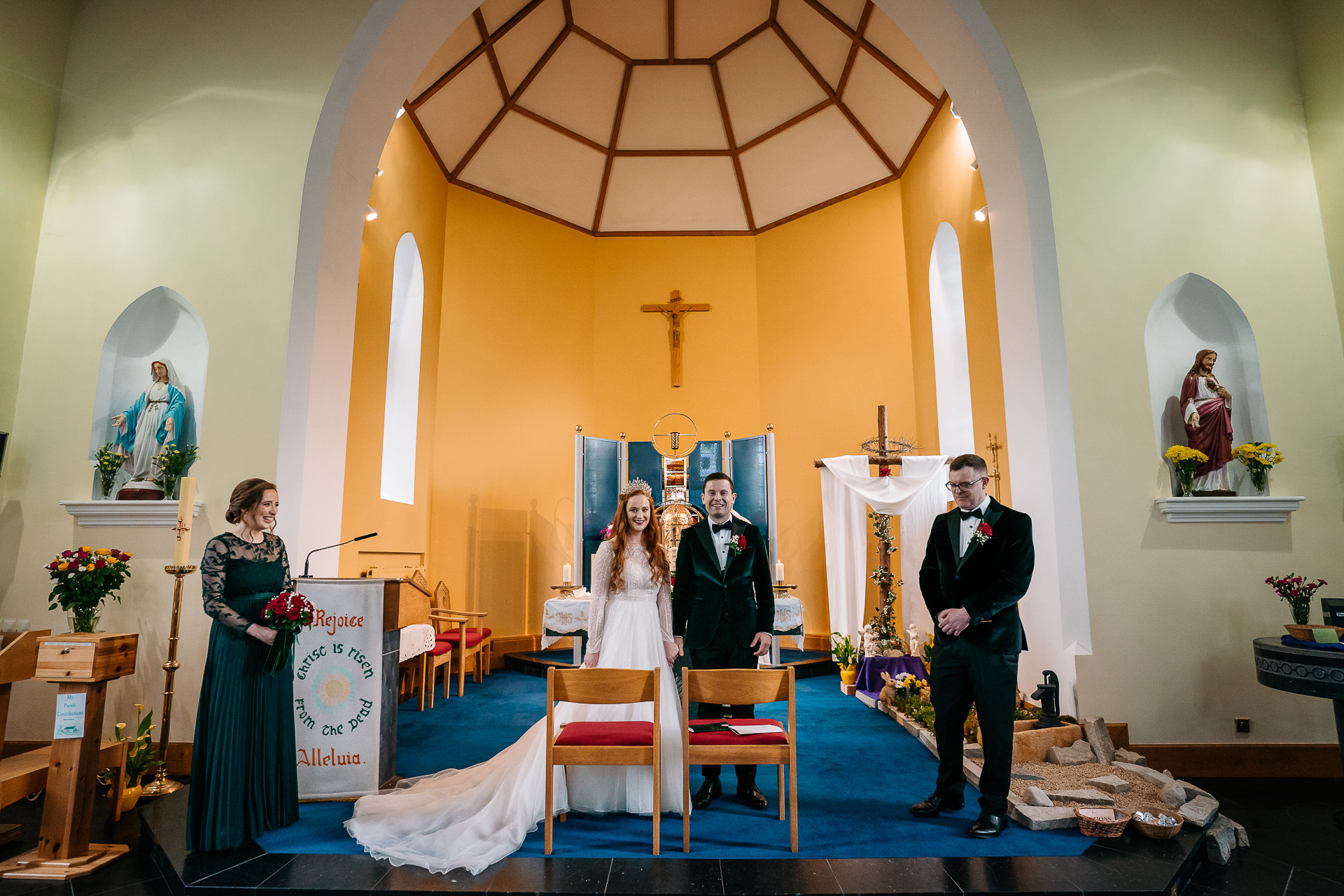 A group of people in a church