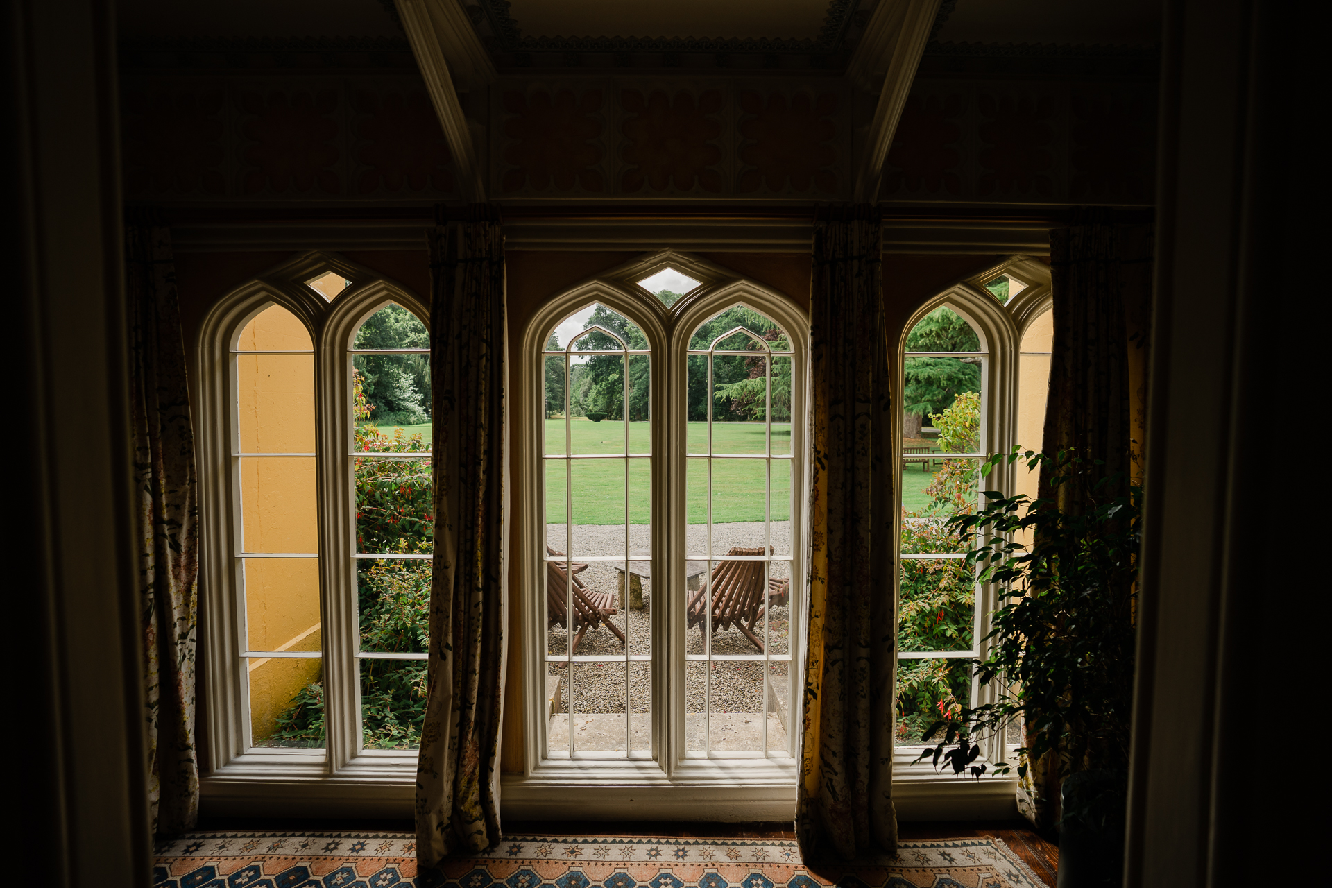 A room with large windows