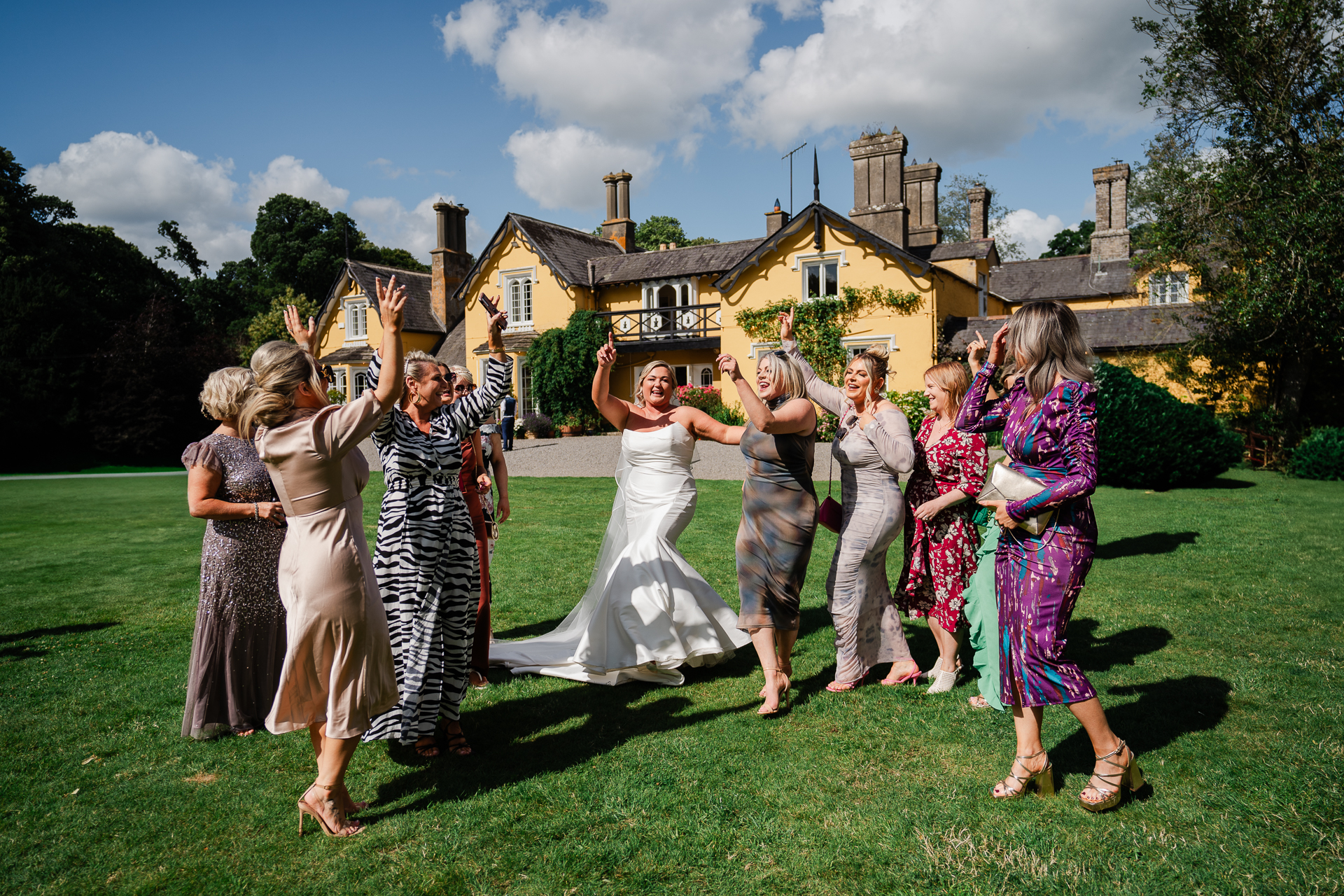 A group of people in a wedding