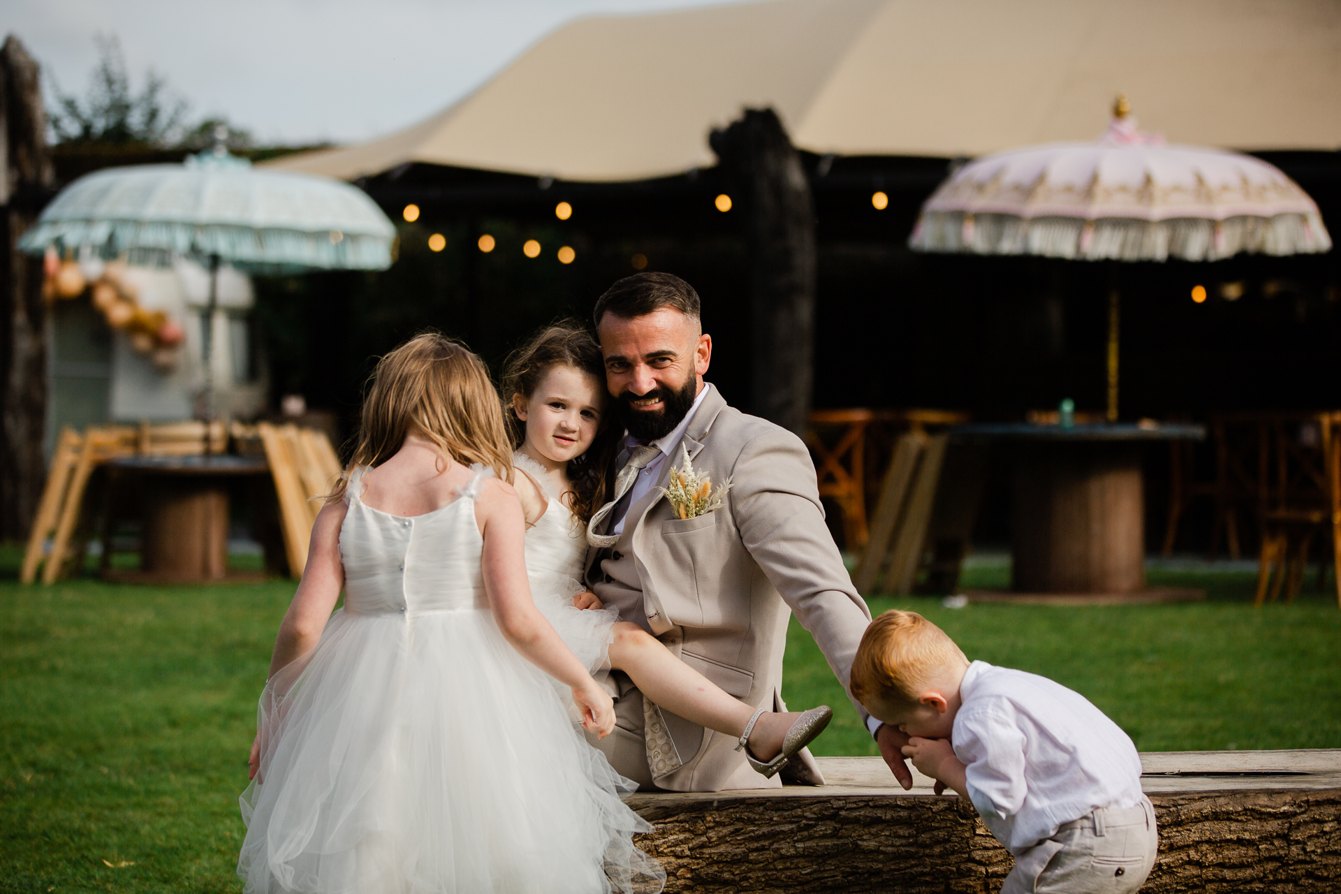 A man and woman with a couple of children