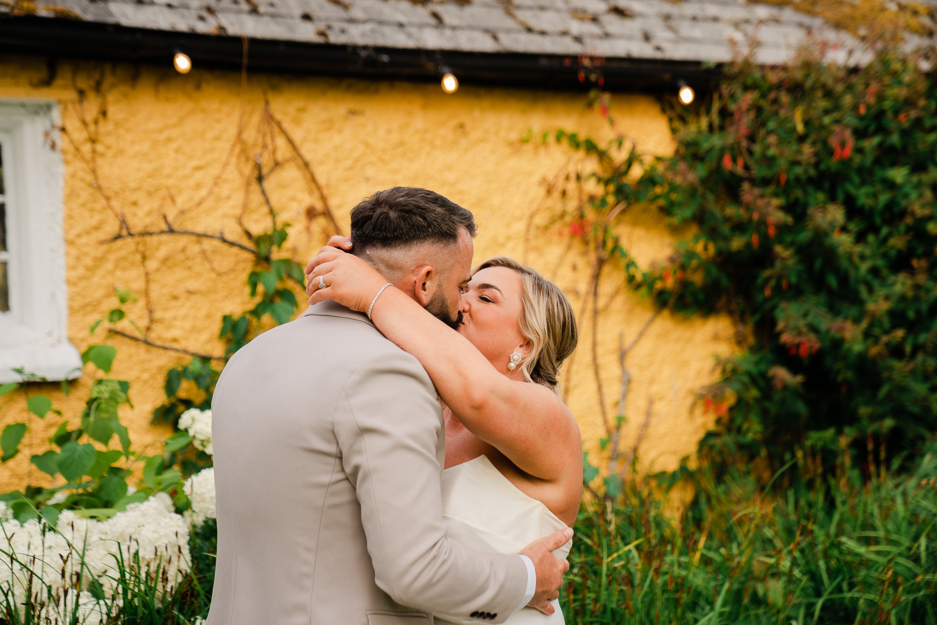 A man and woman kissing