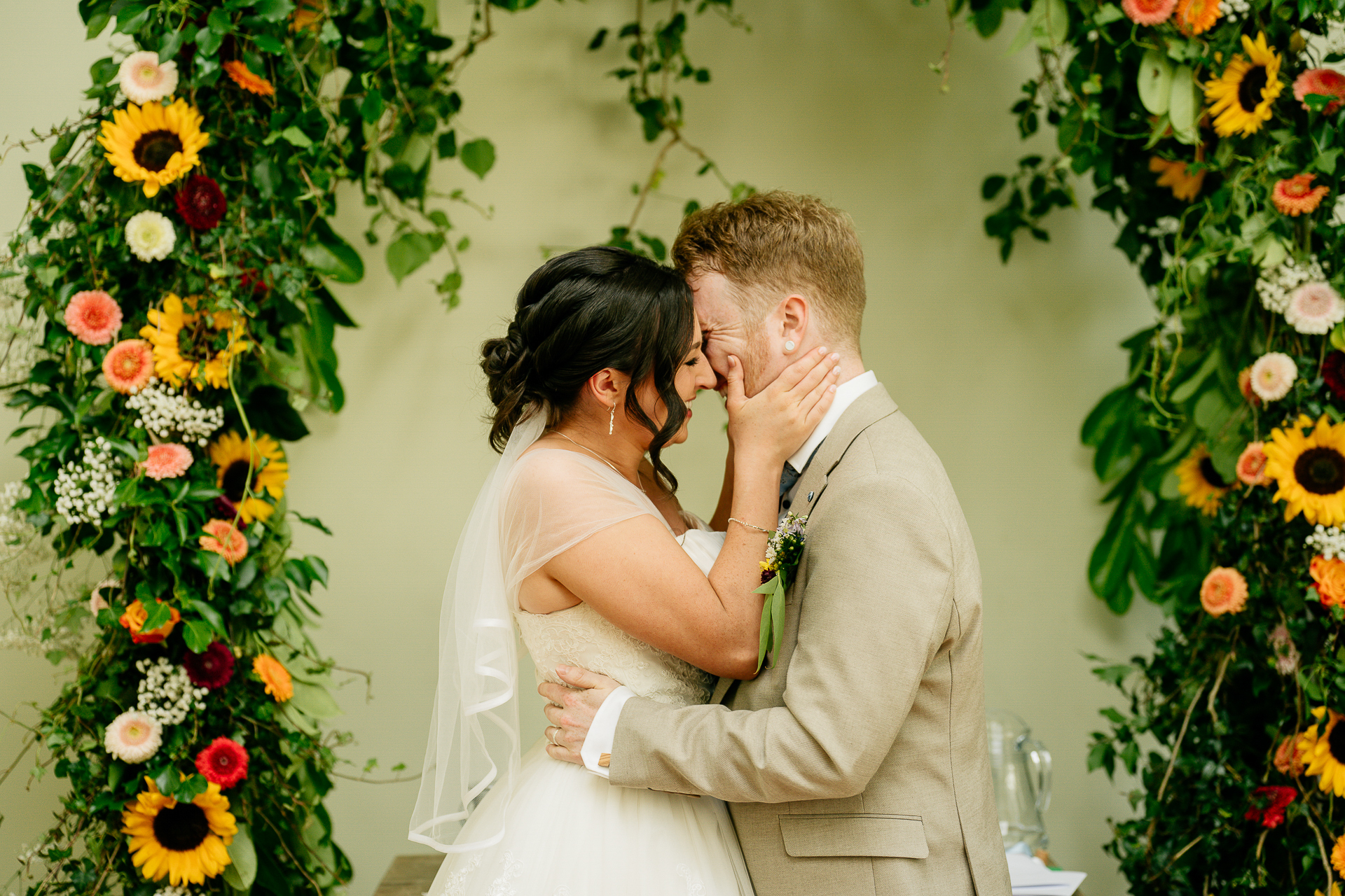 A man and woman kissing