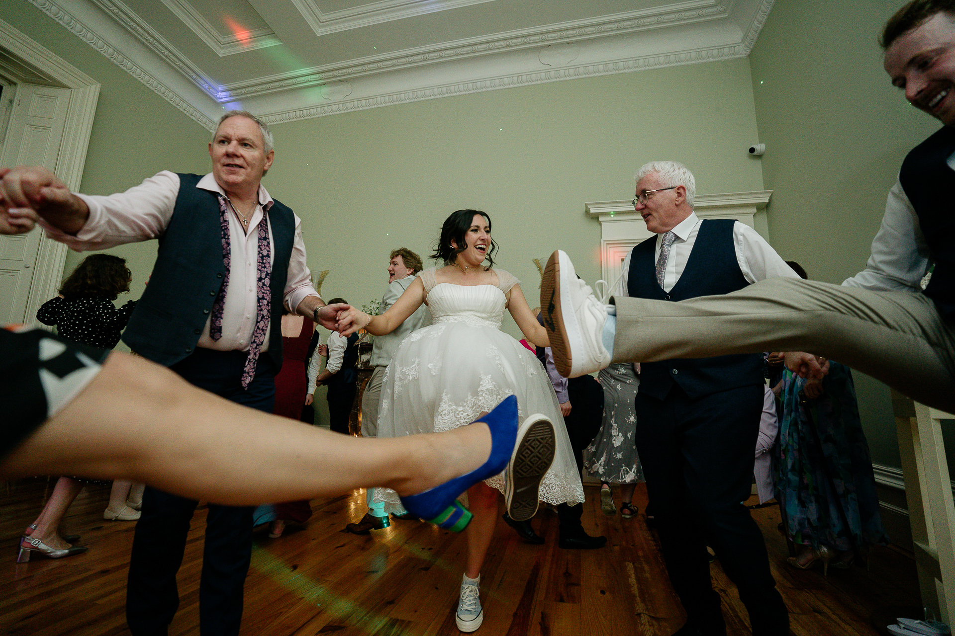 A group of people dancing