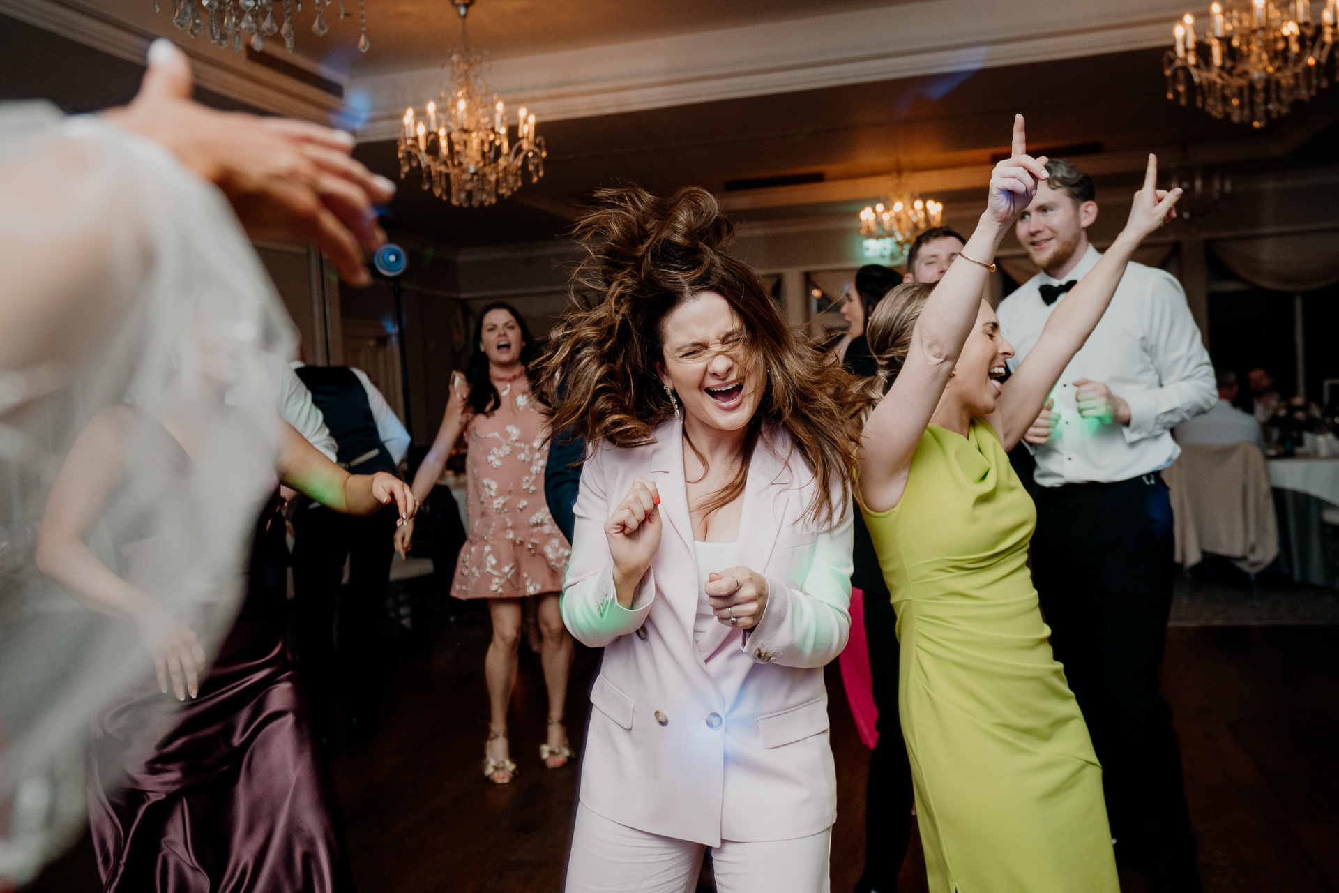 A group of people dancing