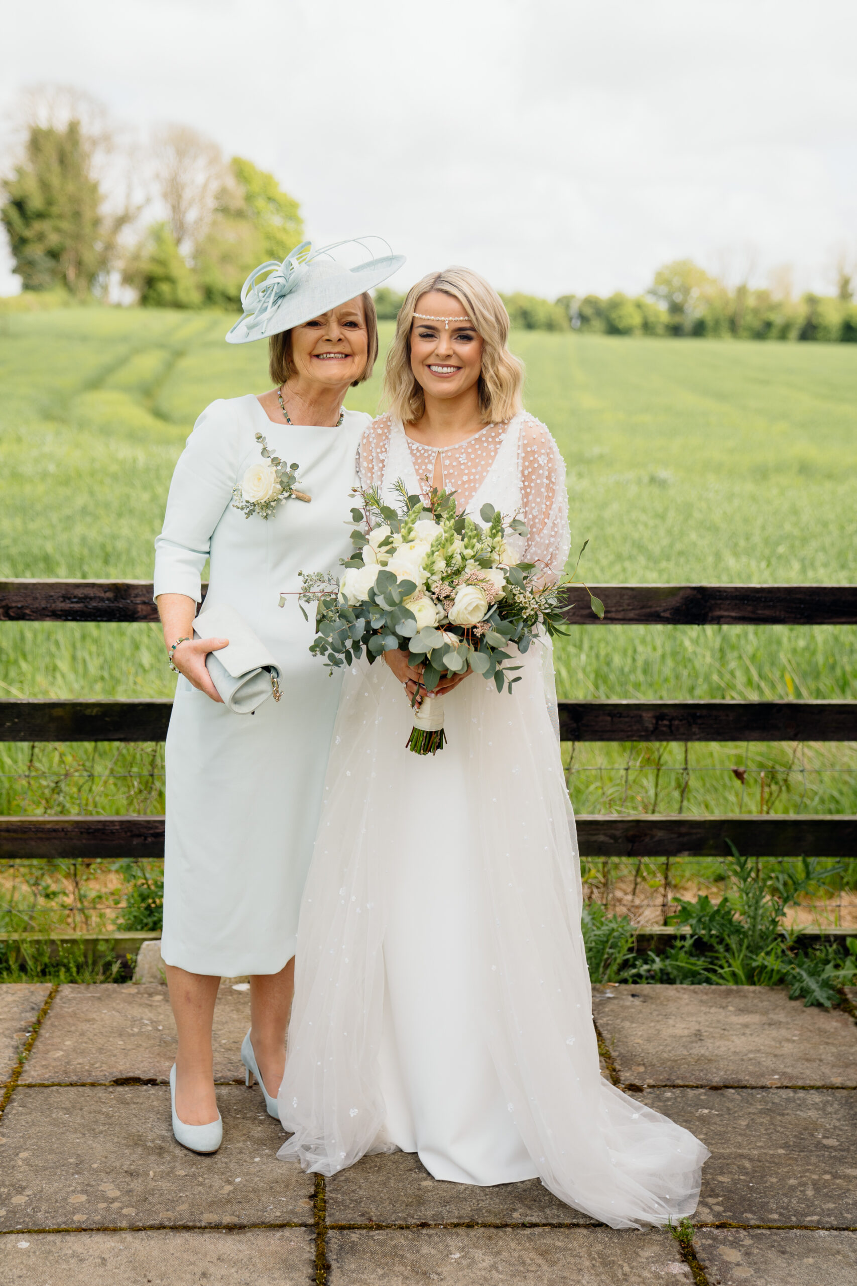 A woman in a white dress and a woman in a white dress