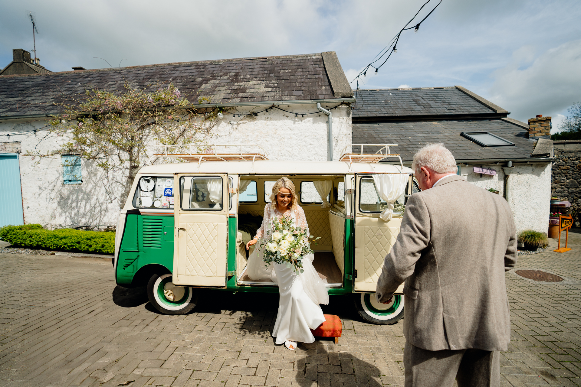 A bride and groom getting married