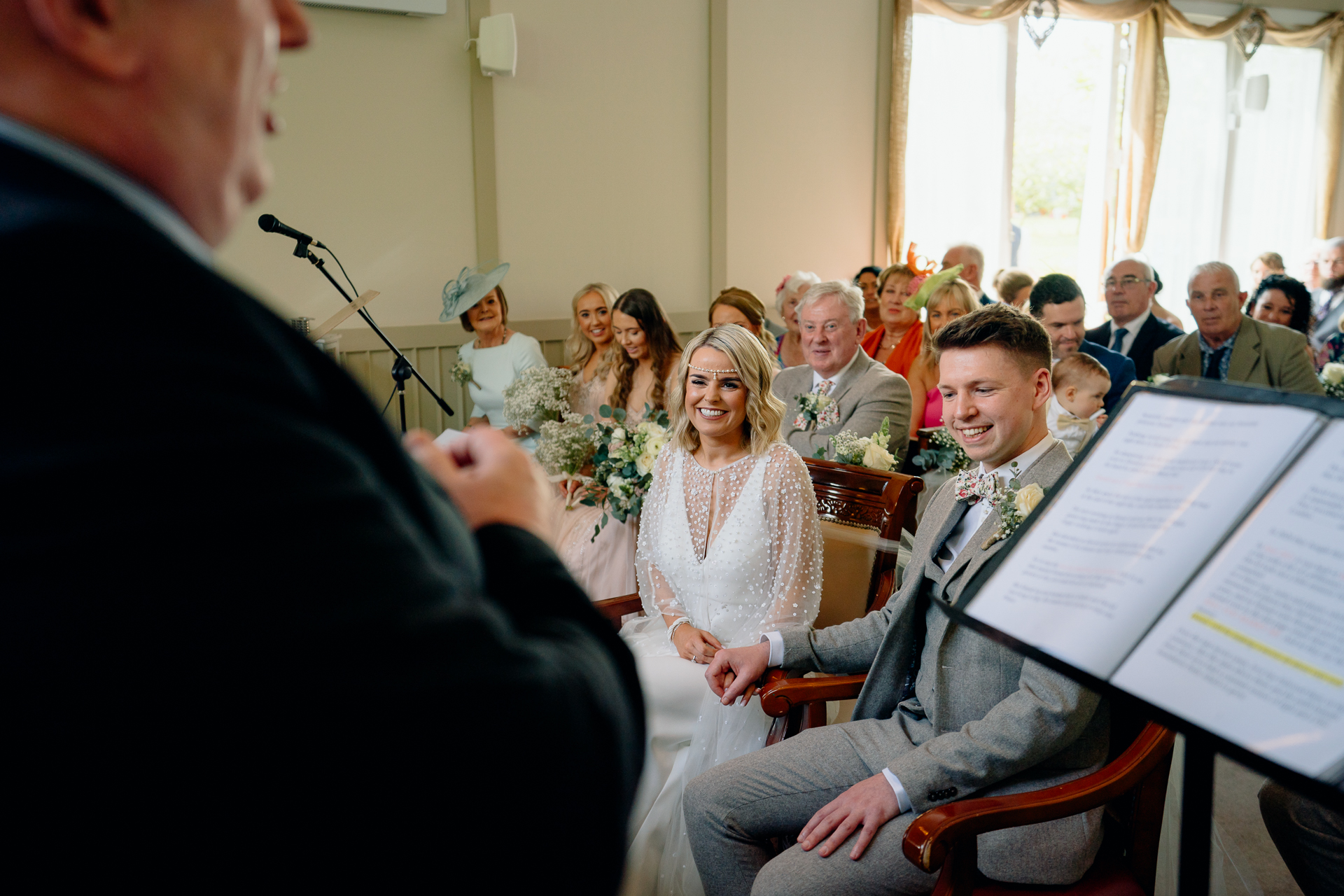 A person giving a speech to a group of people