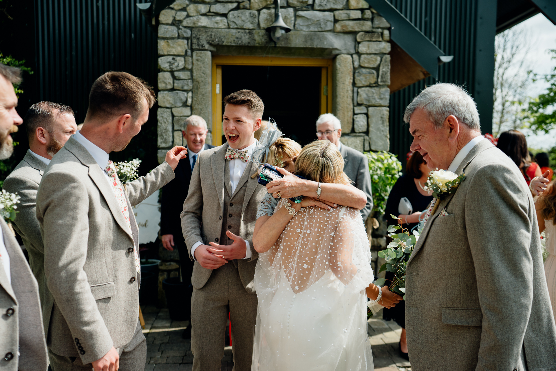 A bride and groom getting married