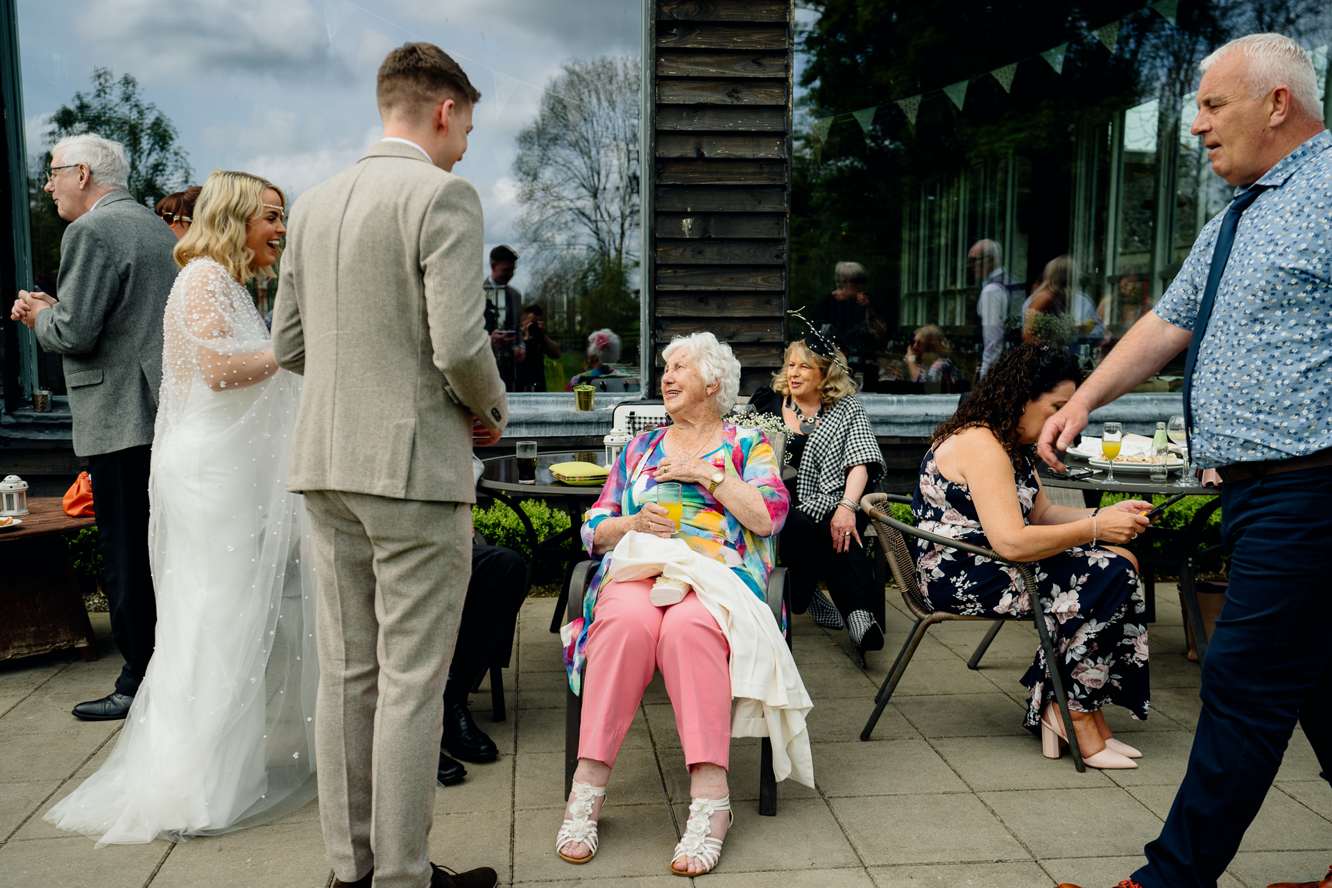 A bride and groom getting married