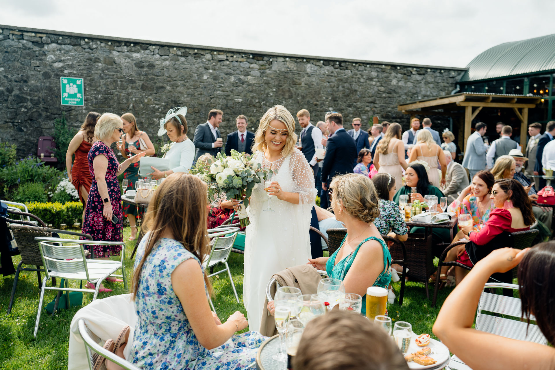 A bride and groom at a wedding