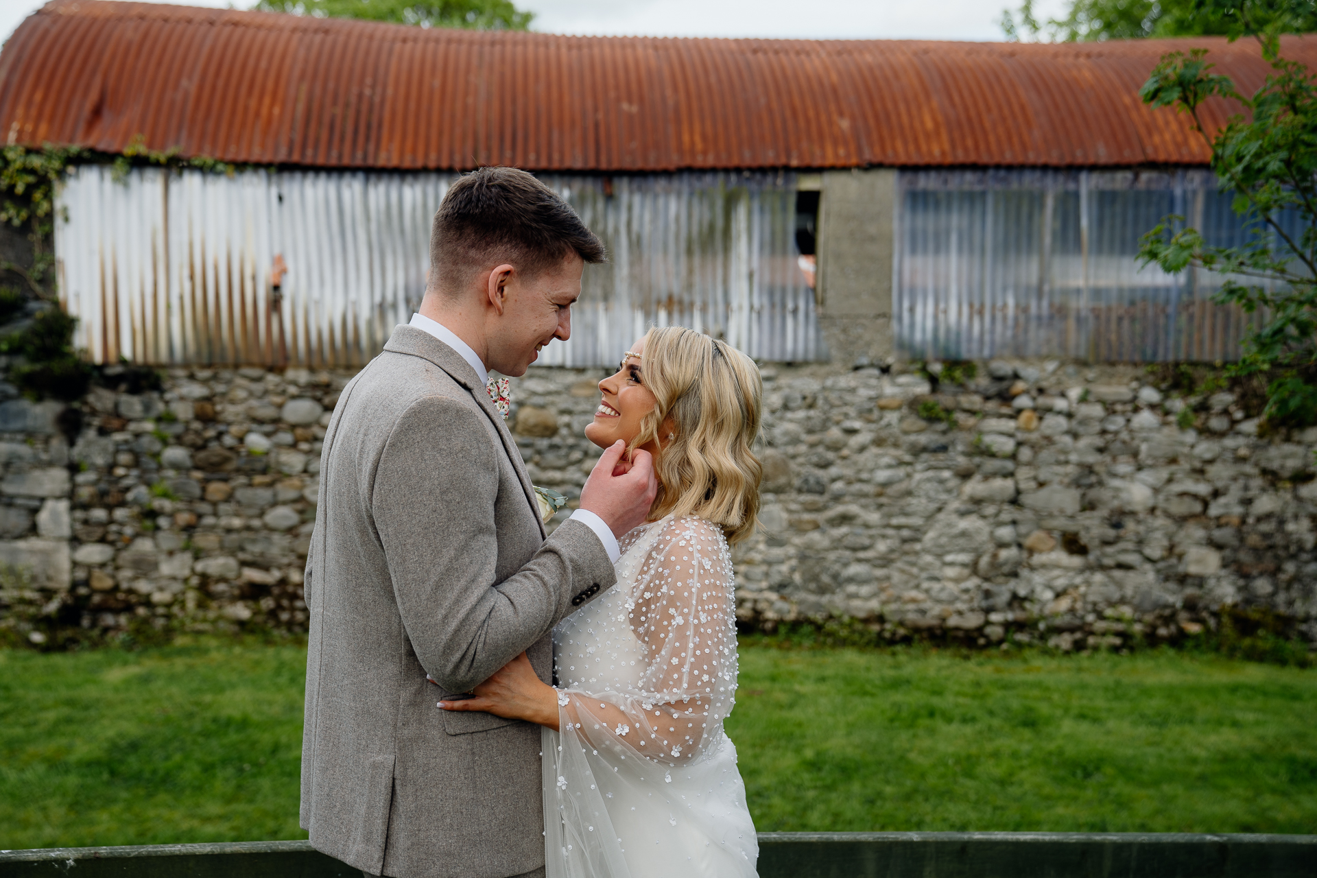 A man and woman kissing