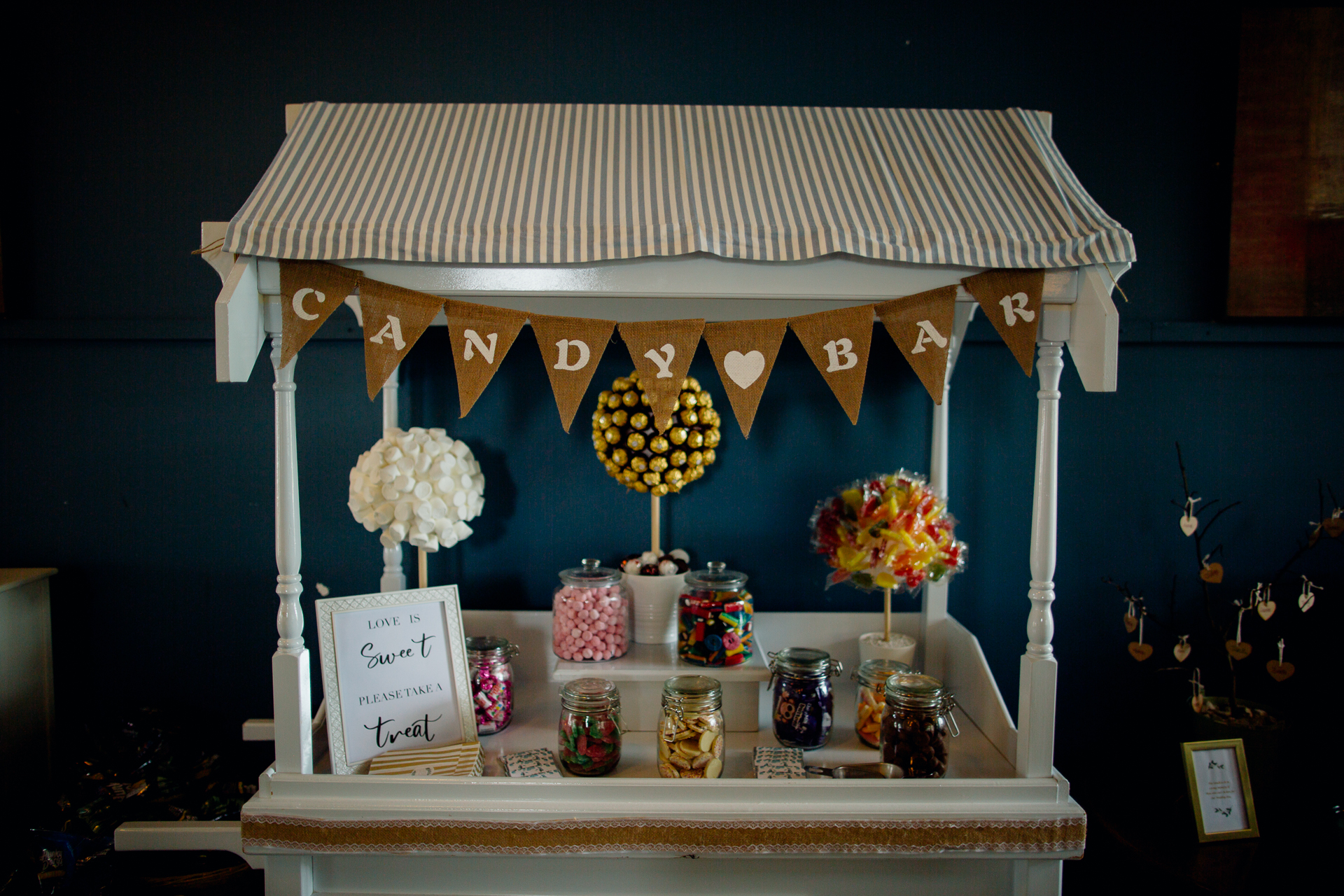 A display of flowers and candles