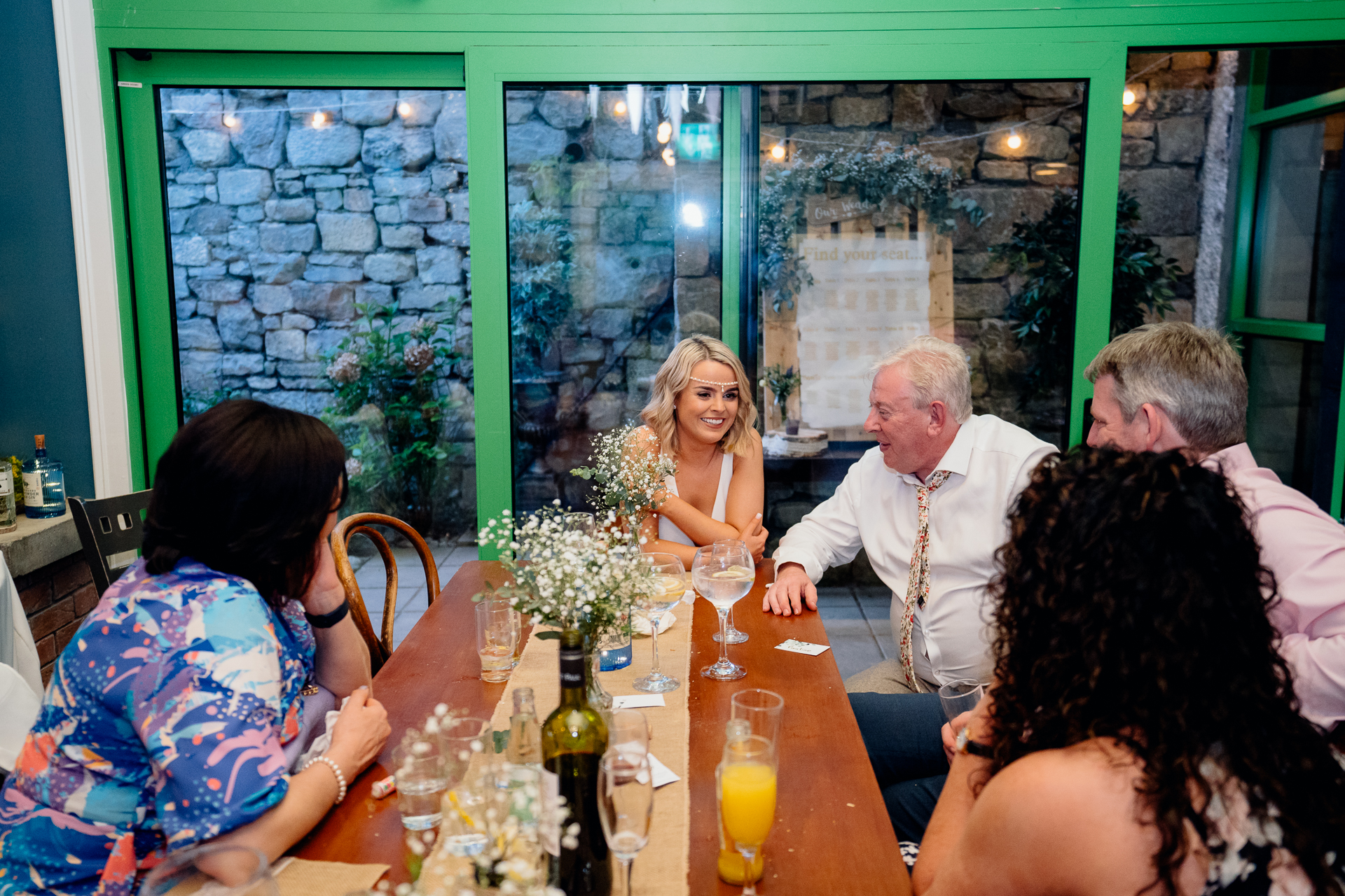 A group of people sitting around a table