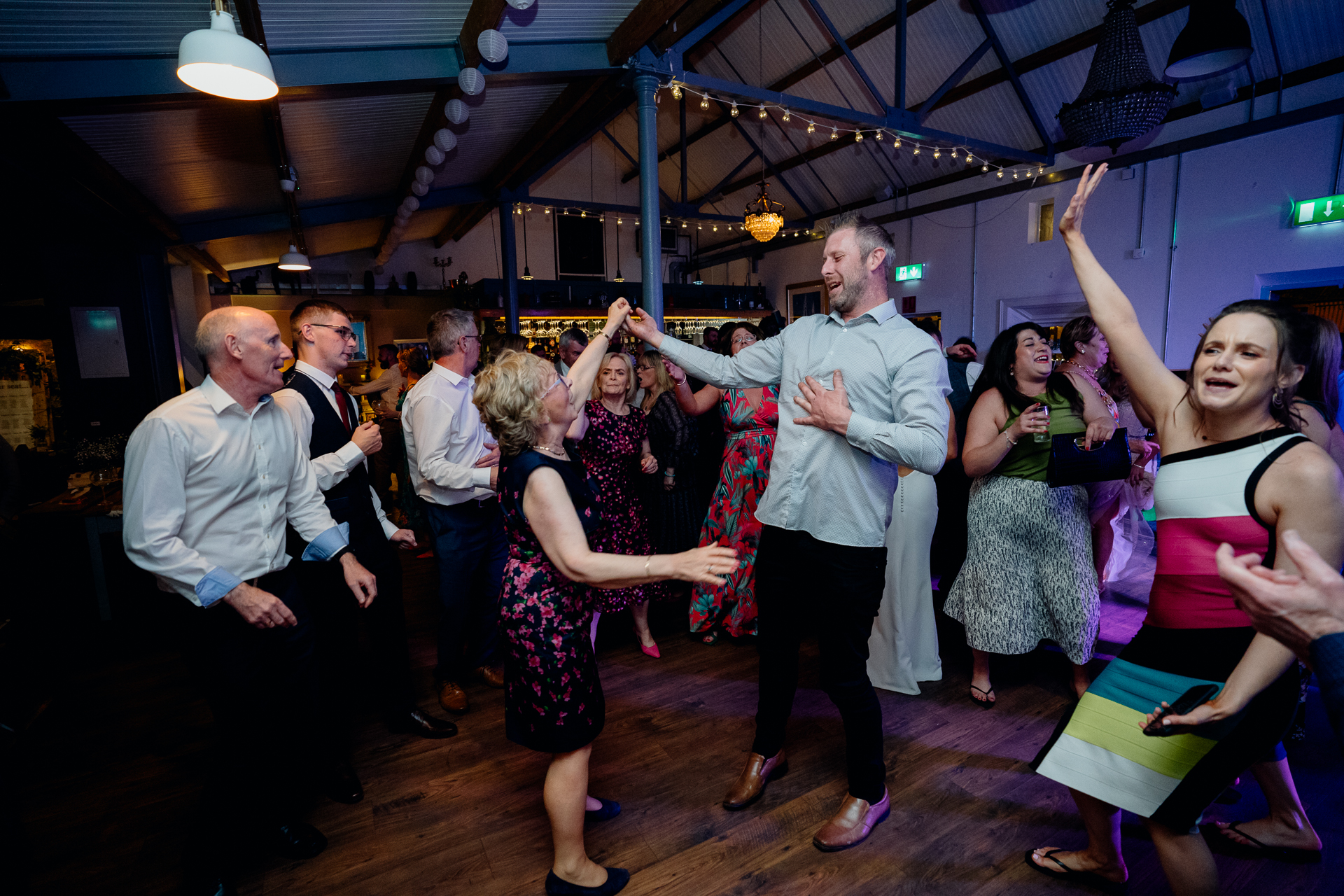 A group of people dancing