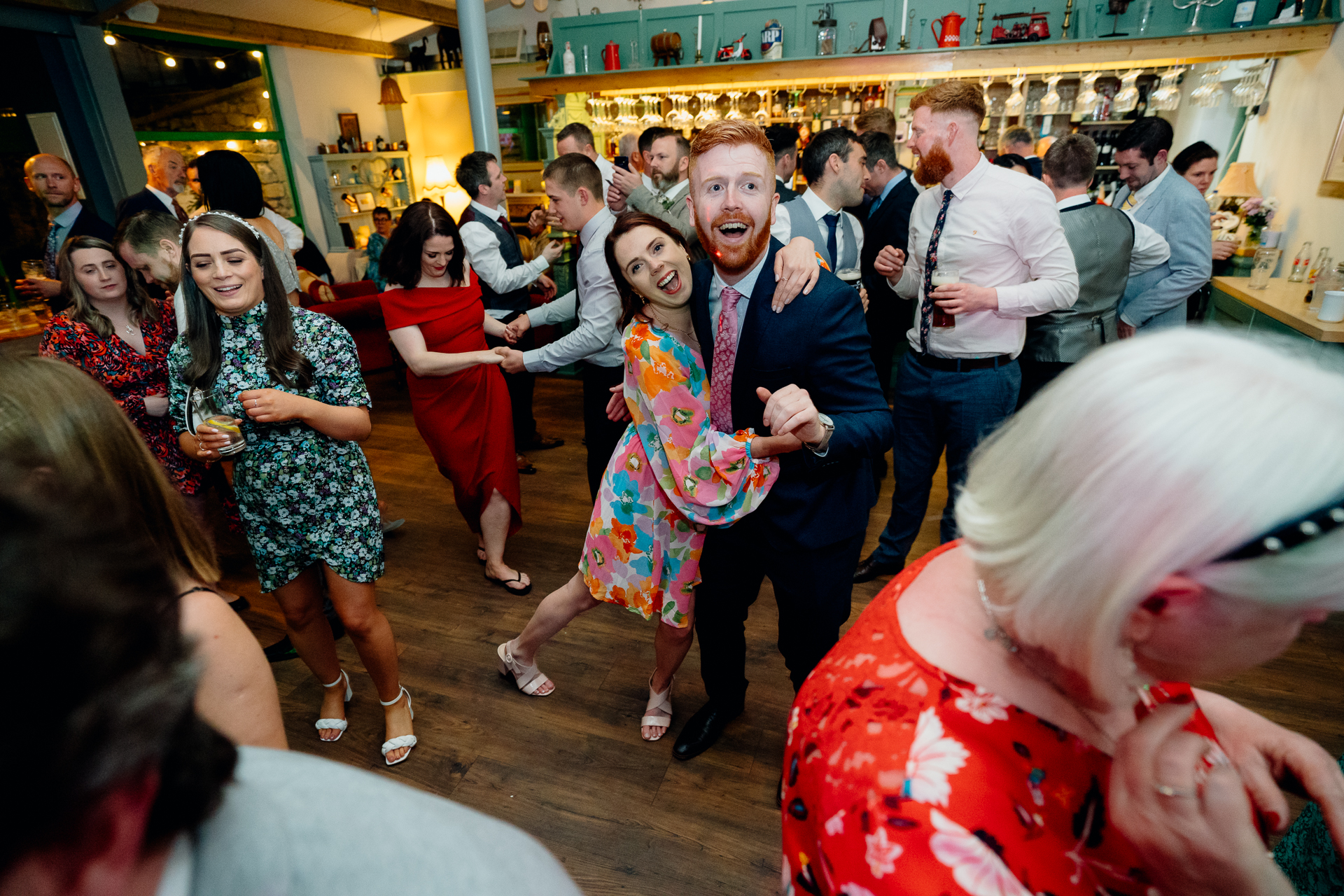 A group of people dancing