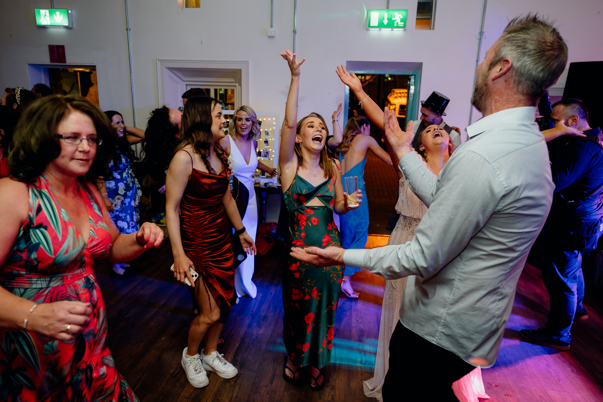 A group of people dancing