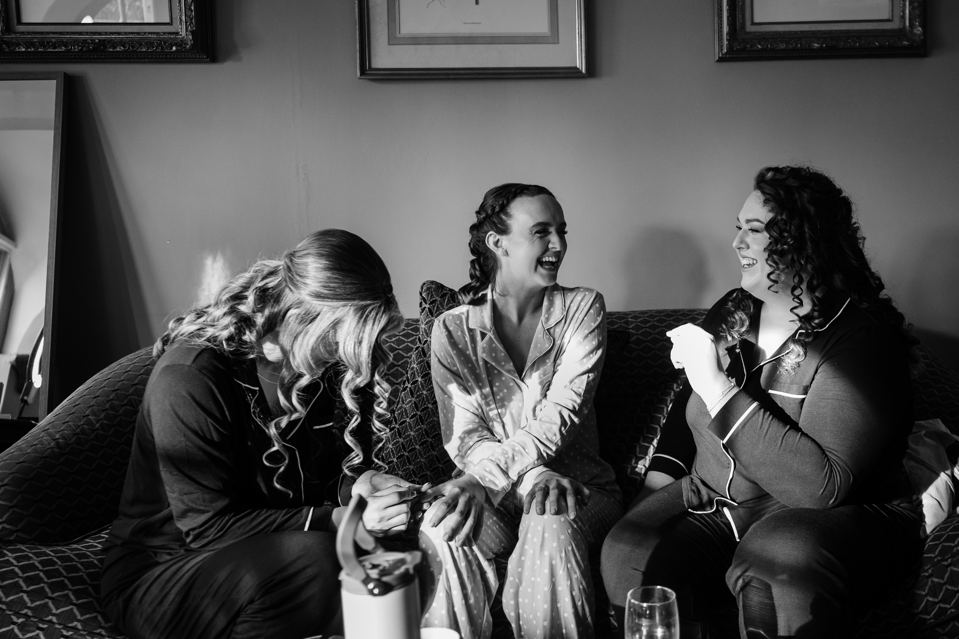 A group of people sitting on a couch