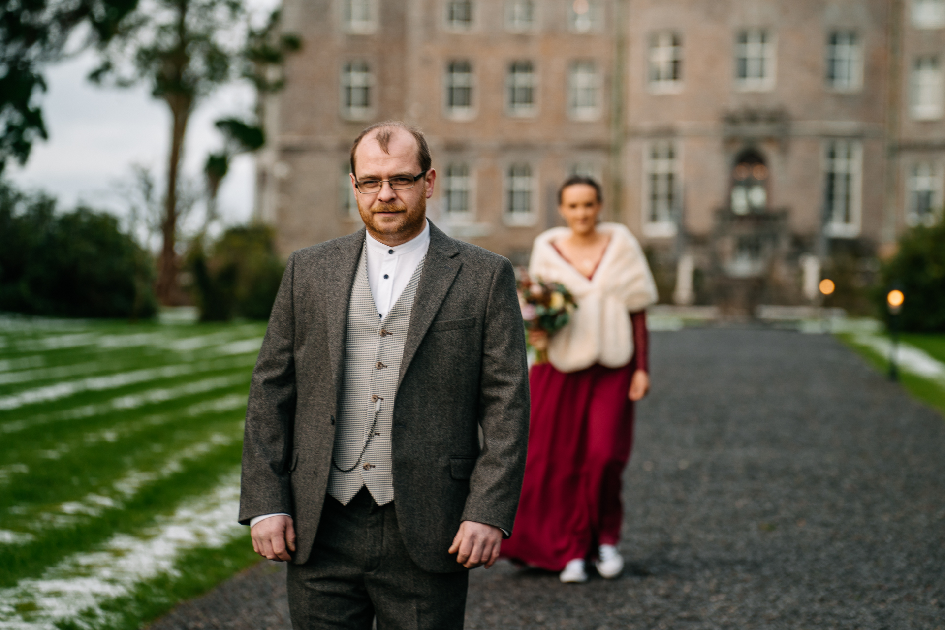 A man and woman posing for a picture