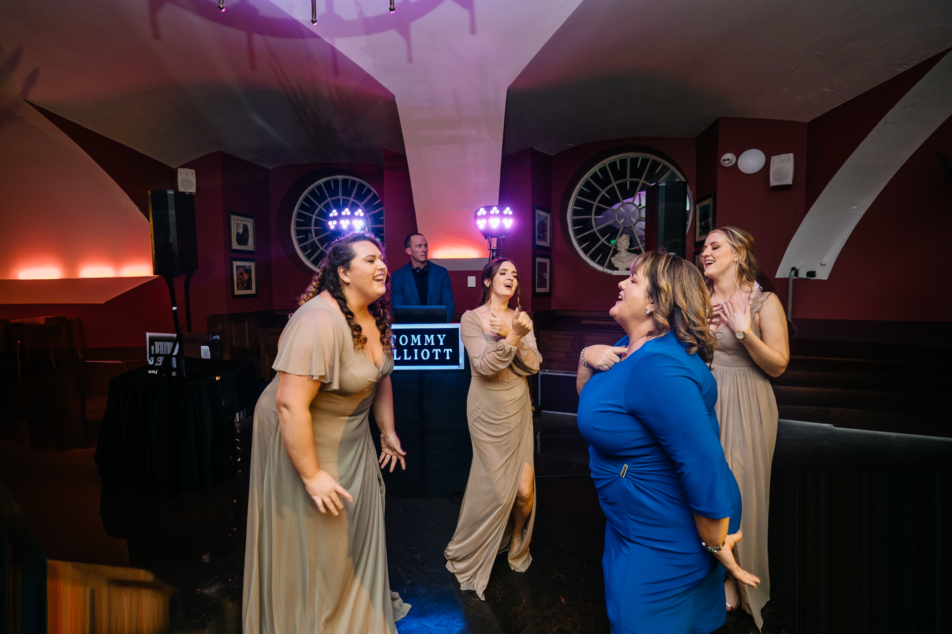 A group of women in dresses