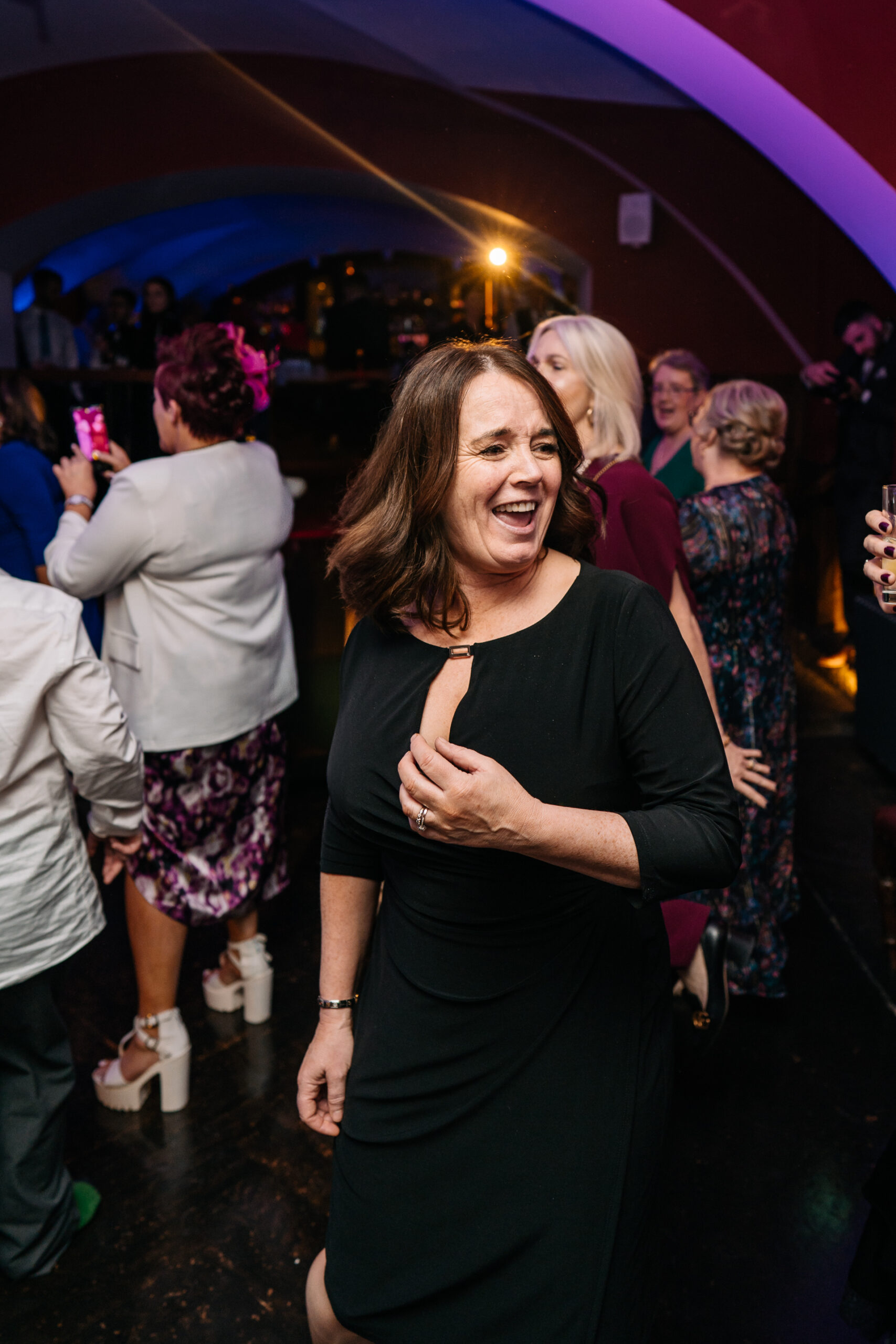 A person in a black dress