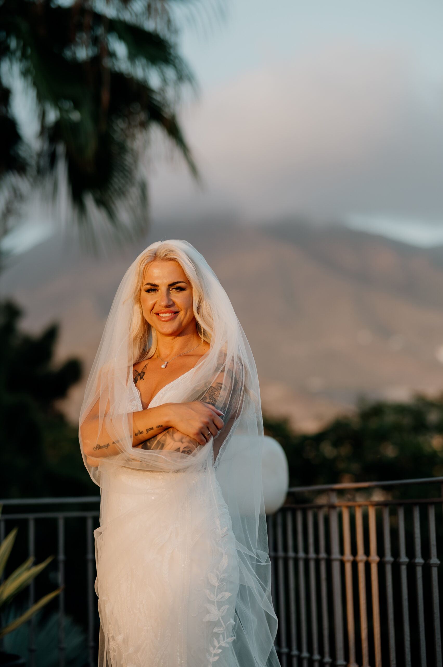 A woman in a white dress