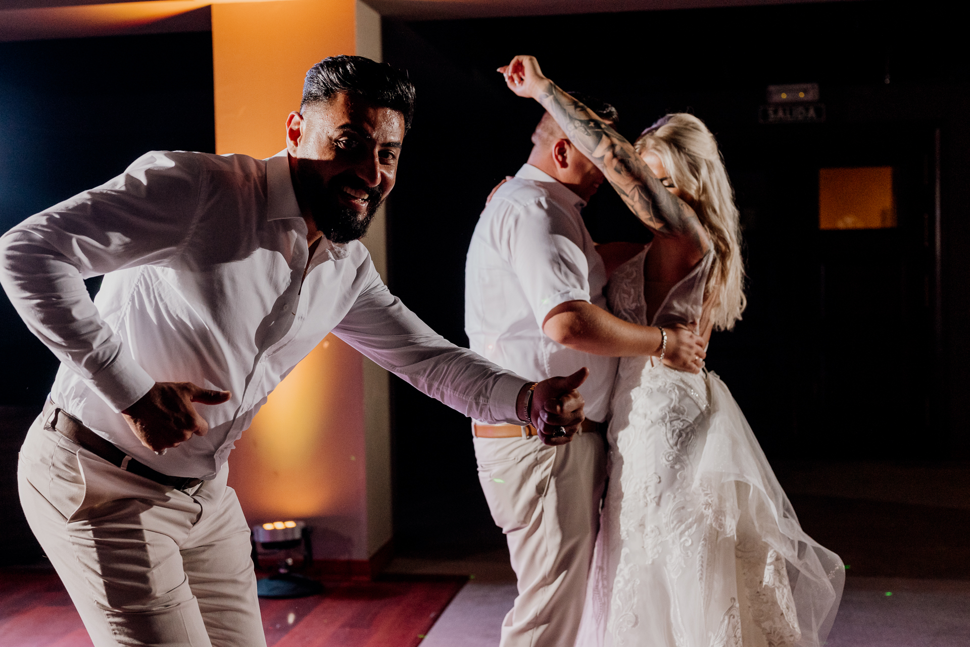 A man and woman dancing