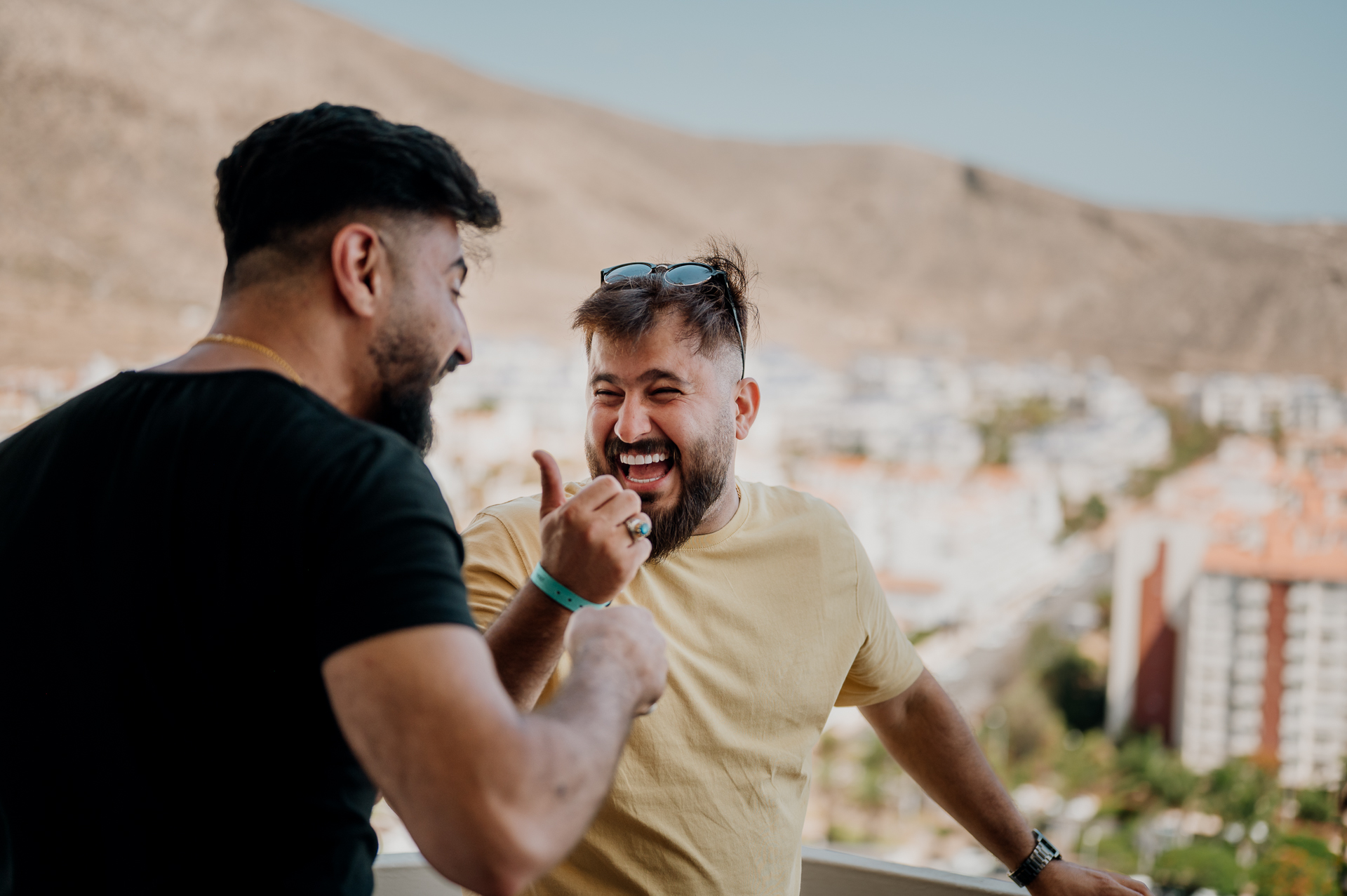 A couple of men laughing