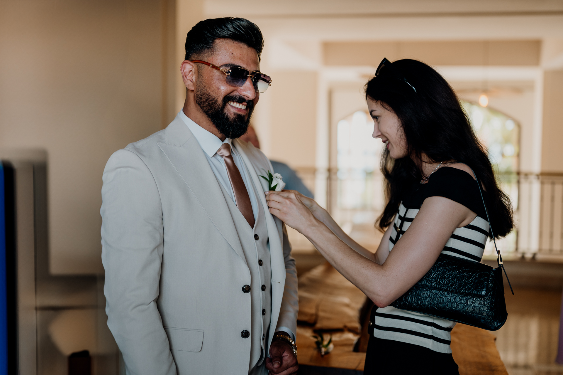 A man and woman holding hands