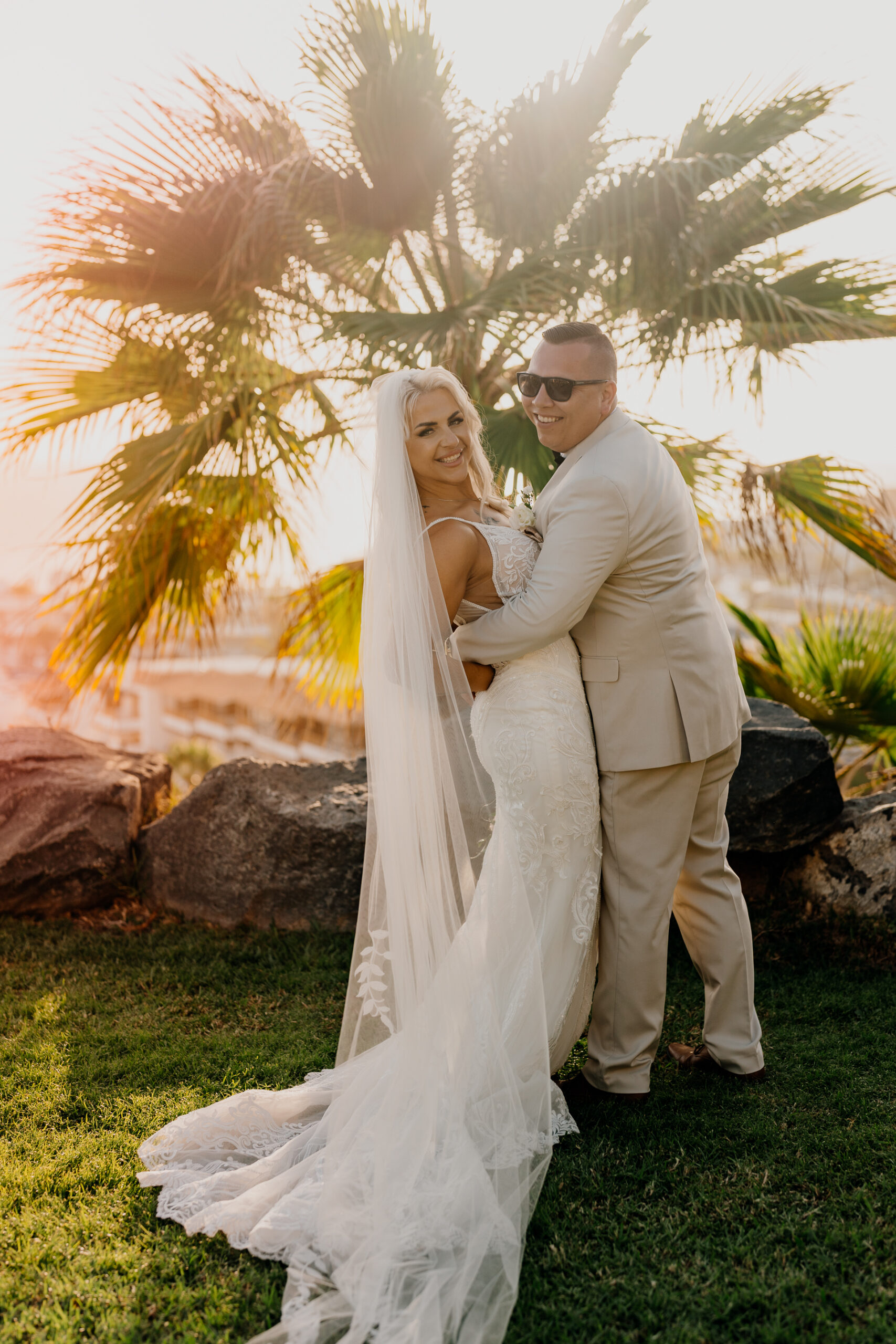 A man and woman posing for a picture