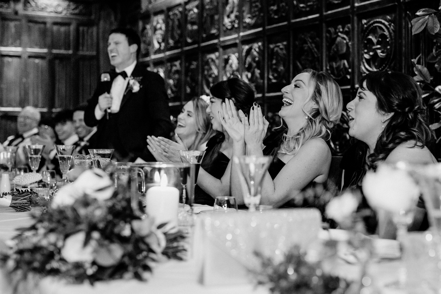 A group of people sitting at a table