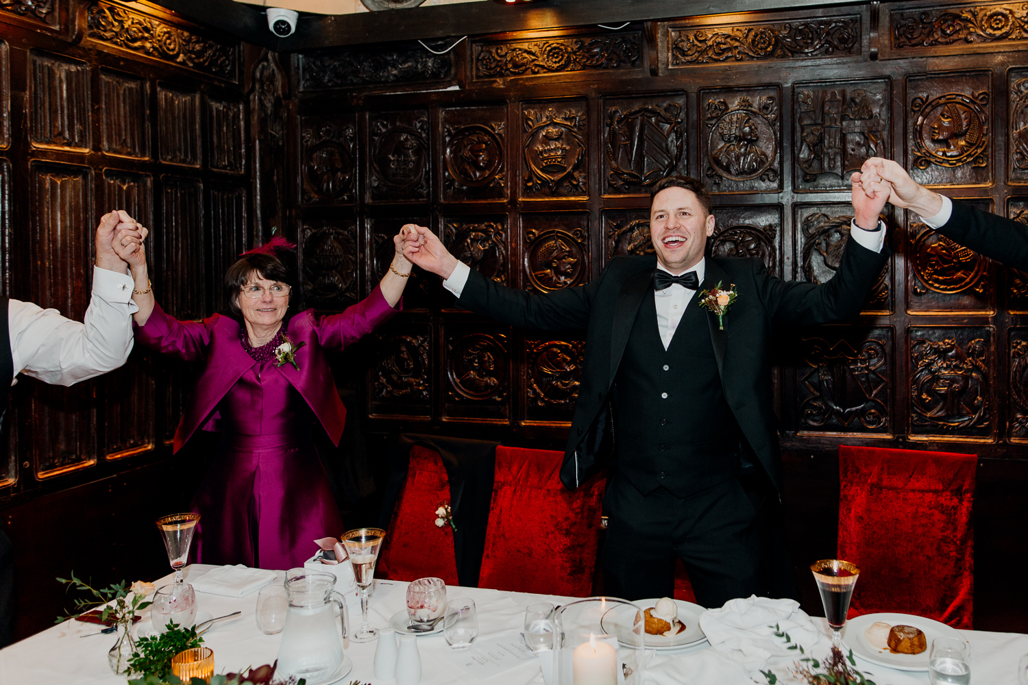 A man and woman in formal wear