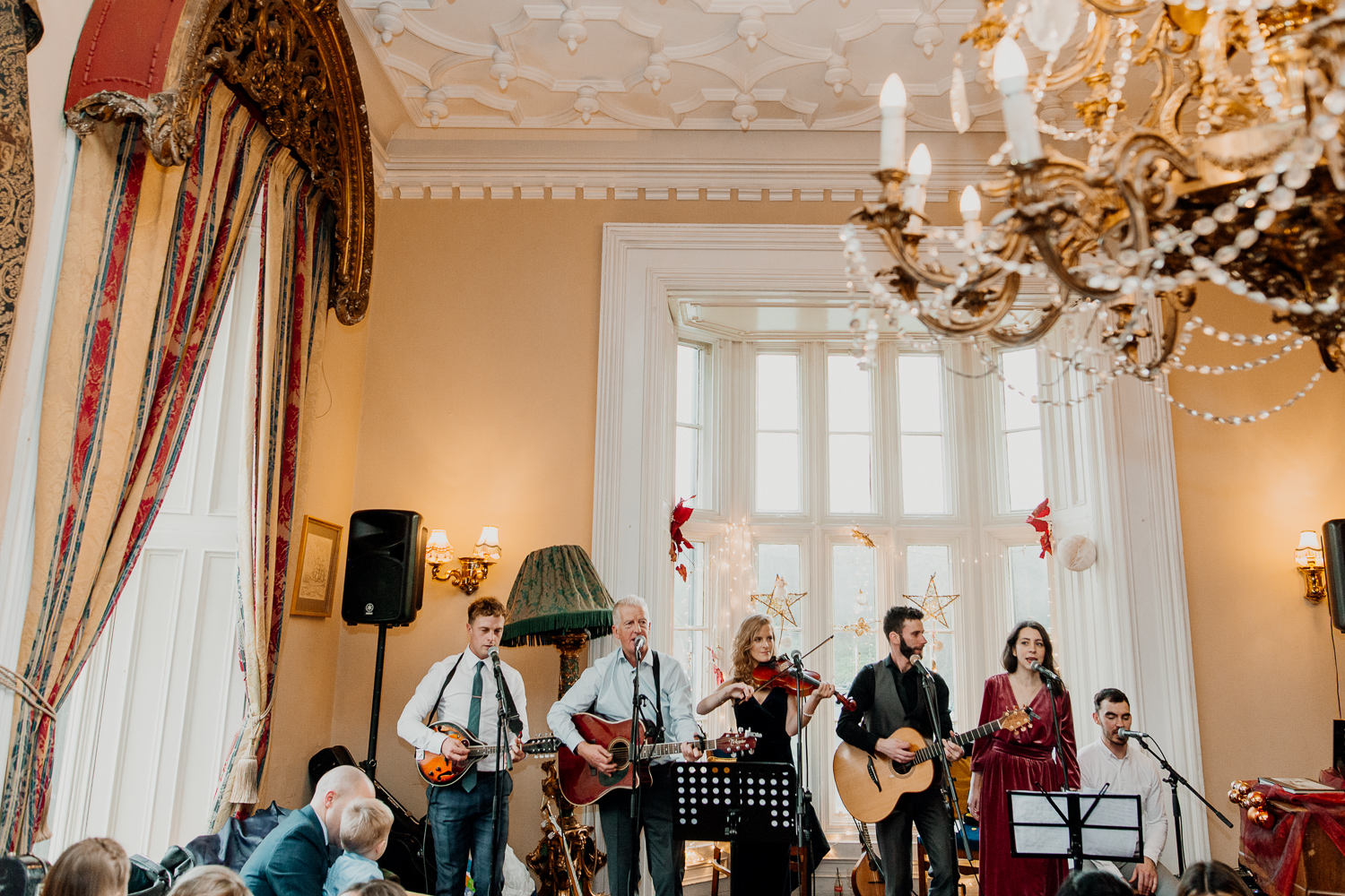 A group of people playing instruments