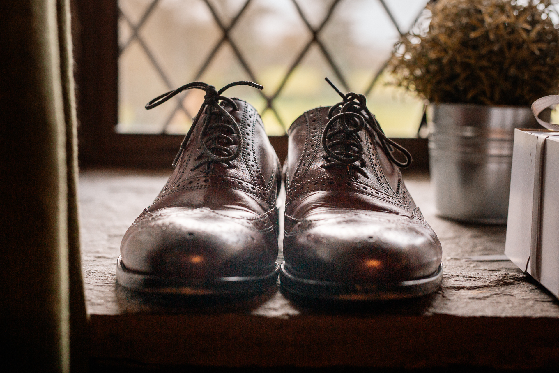 A pair of boots on a table