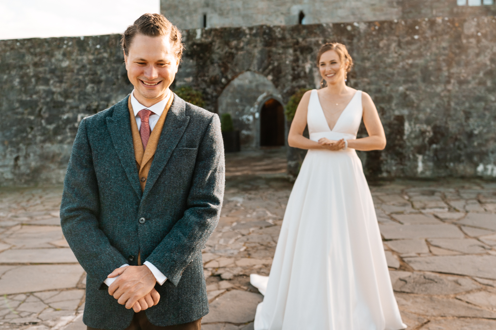 A man and woman posing for a picture