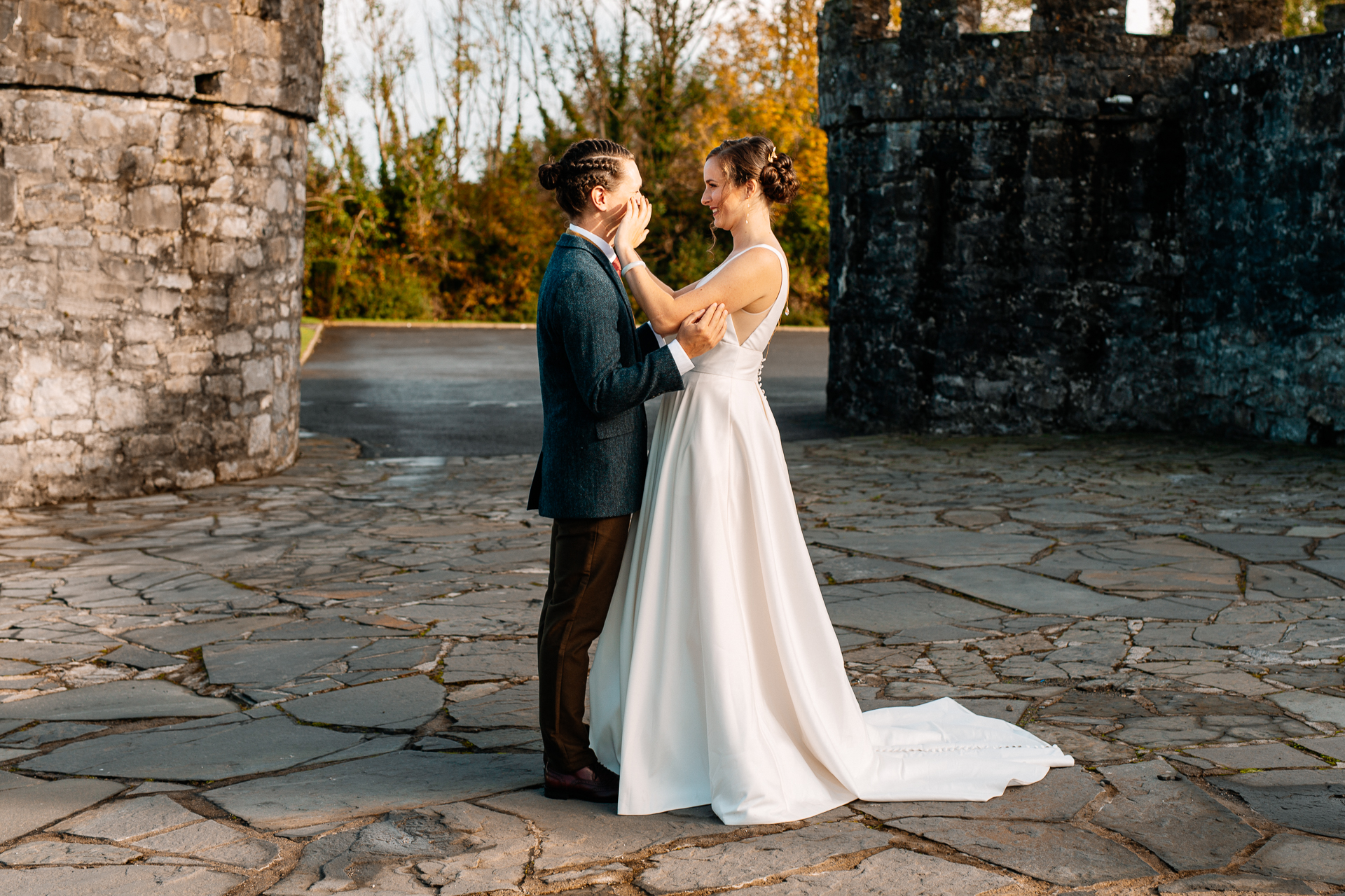 A man and woman kissing