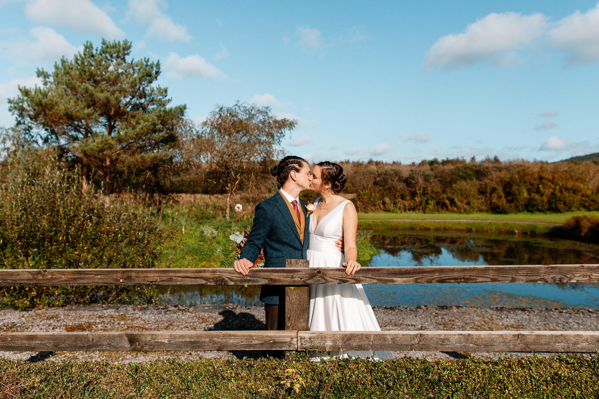 A man and woman kissing