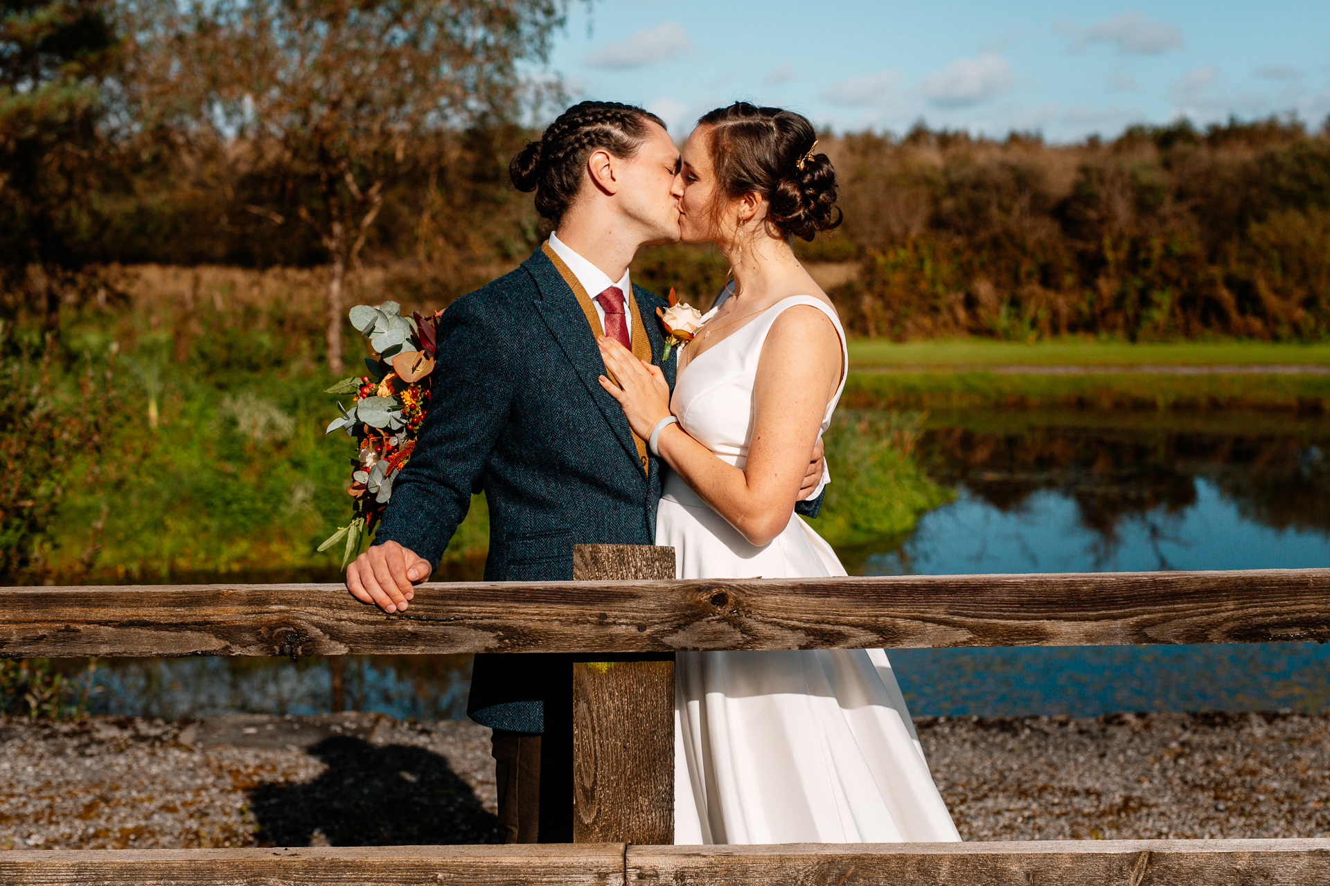 A man and woman kissing